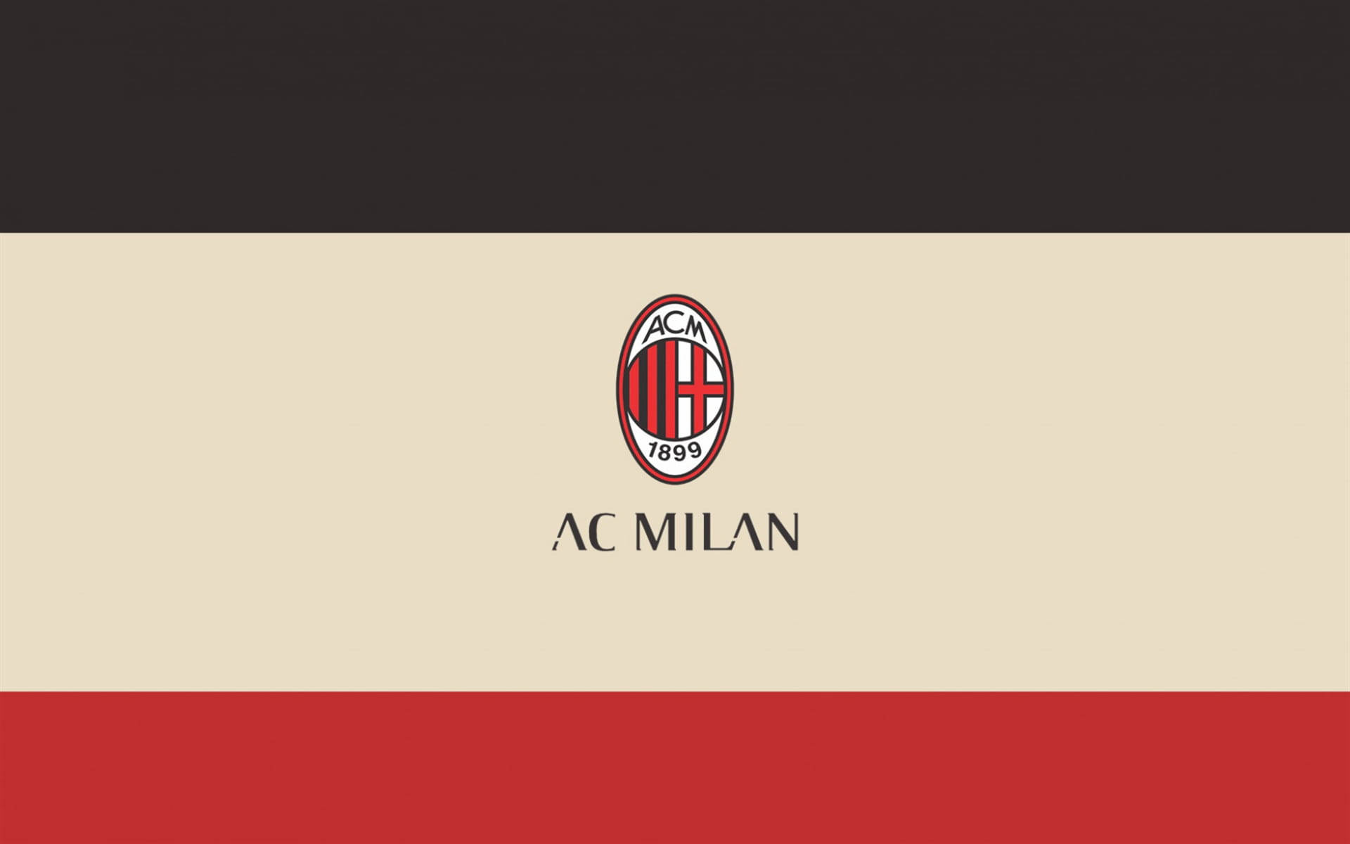 AC Milan, black beige and red horizontal stripes, tri-color background, Full HD Desktop Wallpaper