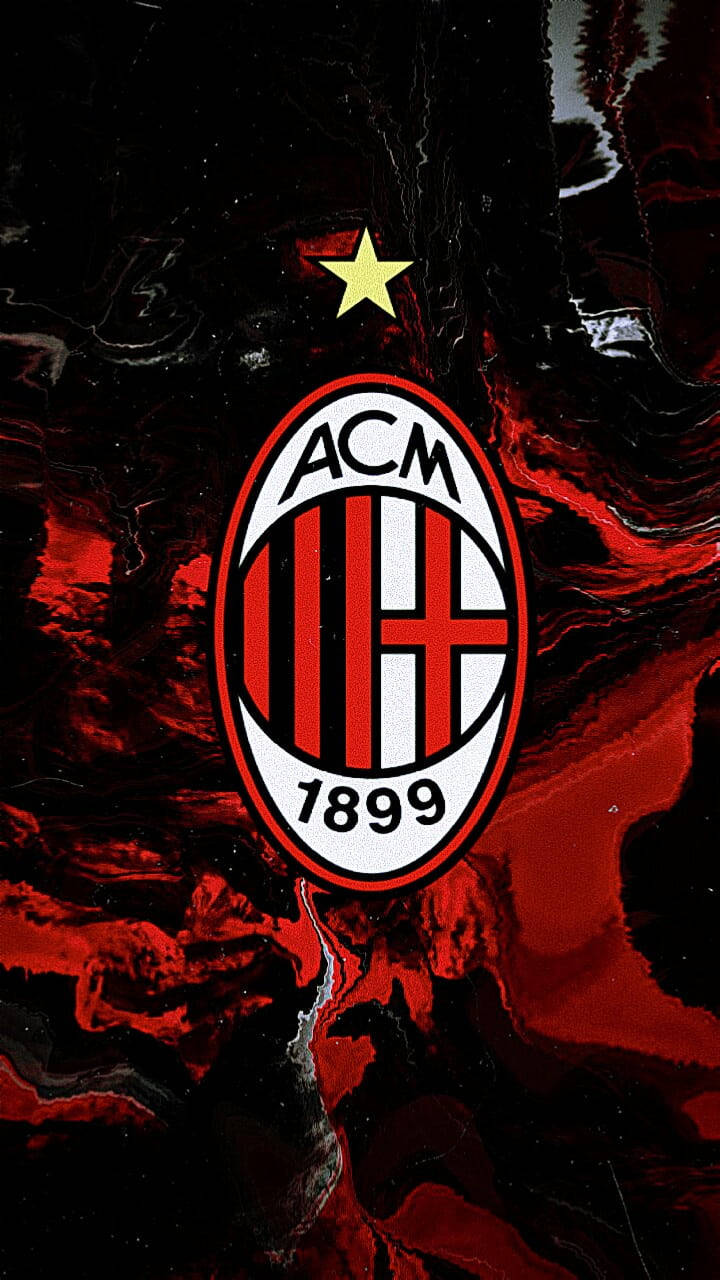 AC Milan, red and black, marble, HD Phone Wallpaper