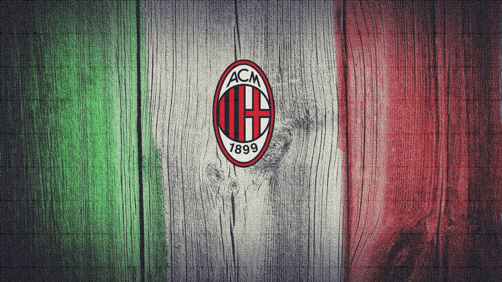 AC Milan, Italian flag colors green white and red, weathered wood, Full HD Desktop Wallpaper