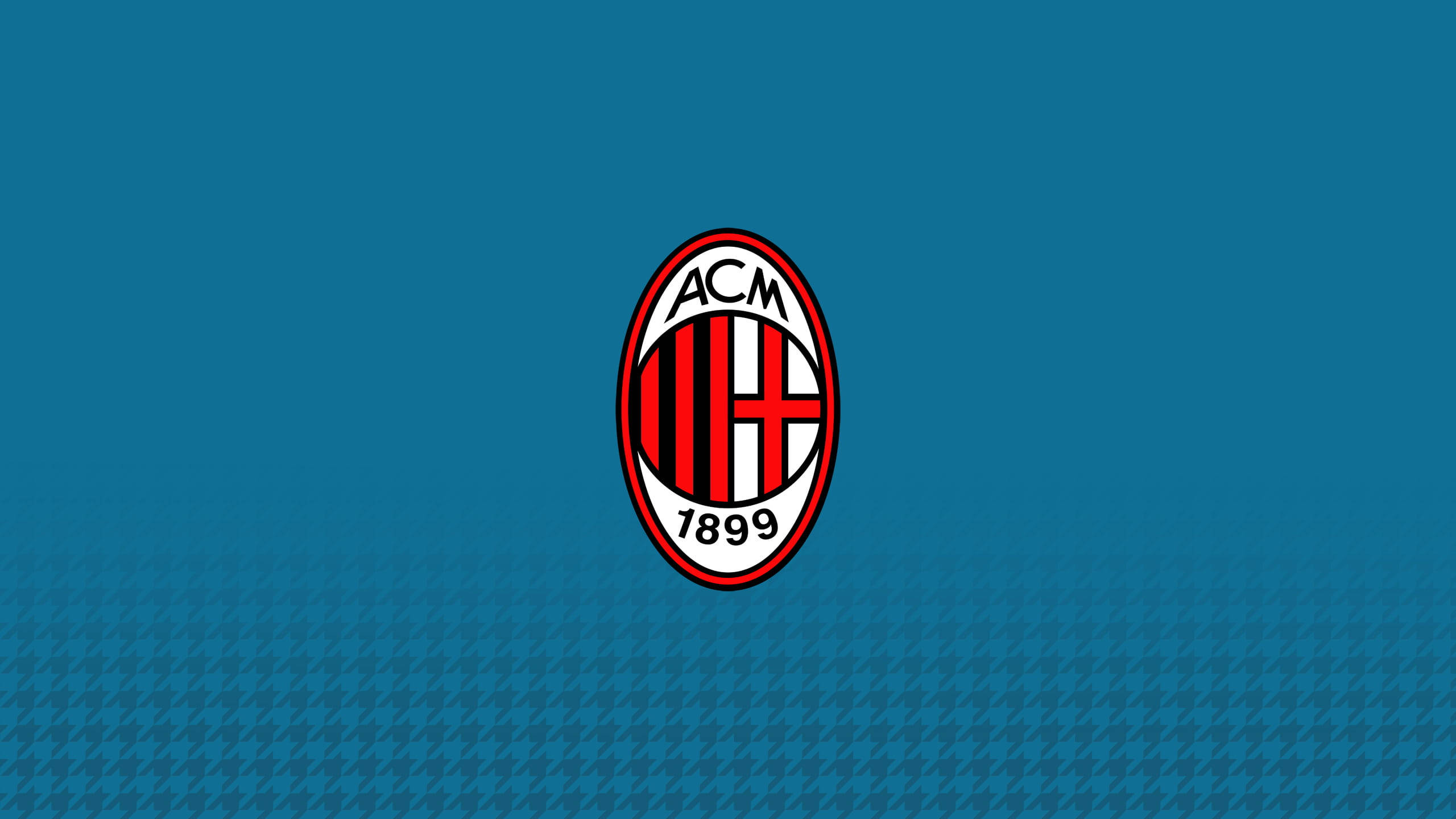 AC Milan, blue background, AC Milan crest, 2K Desktop Wallpaper