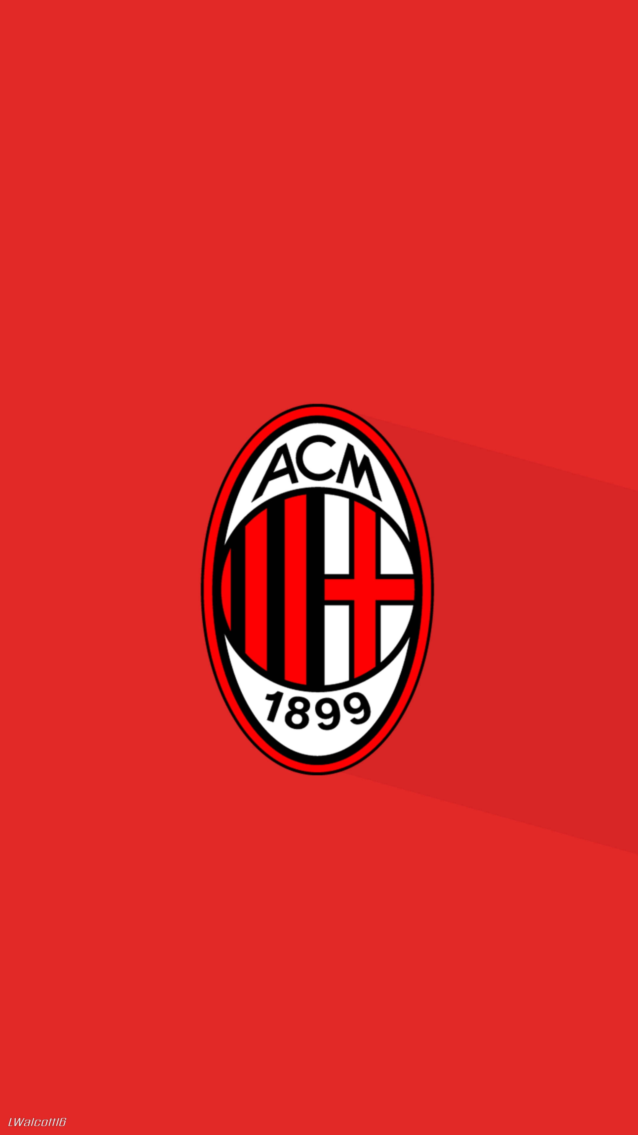 AC Milan, red, crest, 4K Phone Wallpaper