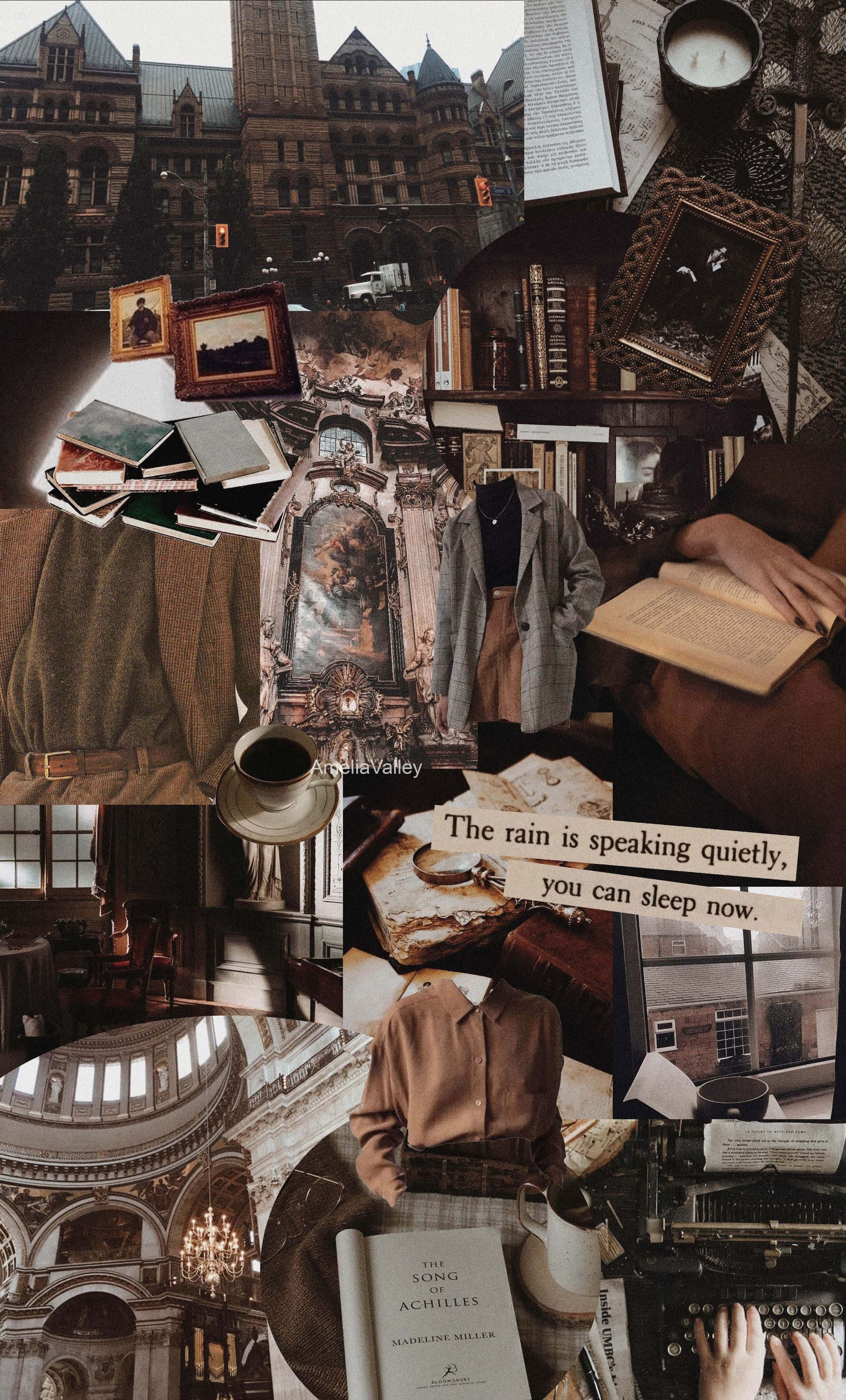 Academia Aesthetic, vintage books, coffee, 2K Phone Wallpaper