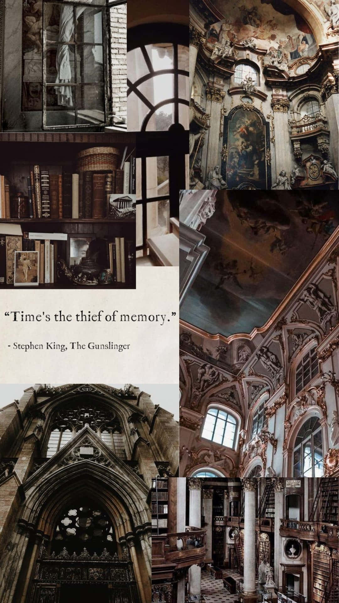 Academia Aesthetic, vintage library, cathedral scenes, Full HD Phone Wallpaper