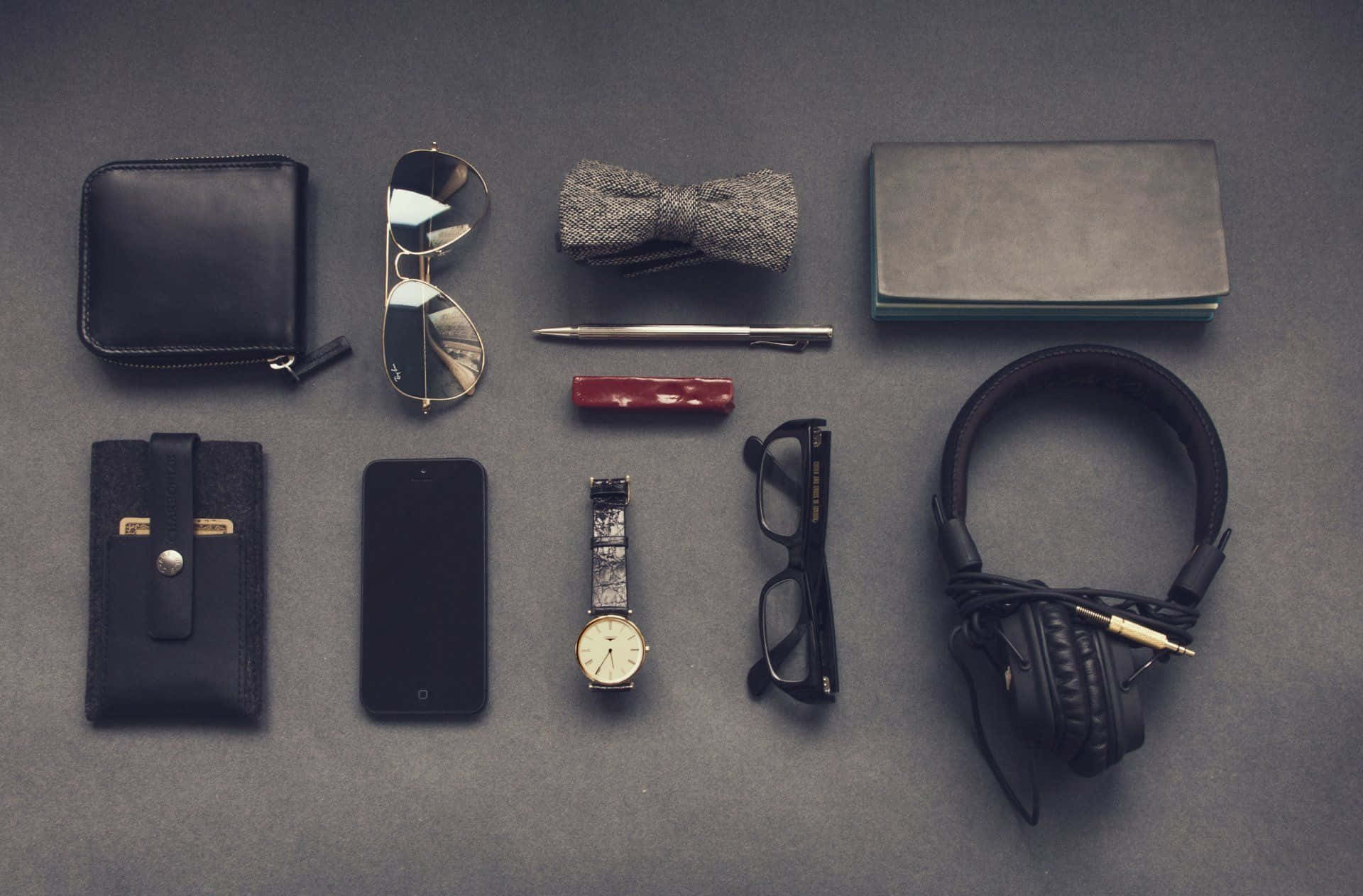 wallet, sunglasses, bow tie, Full HD Desktop Wallpaper