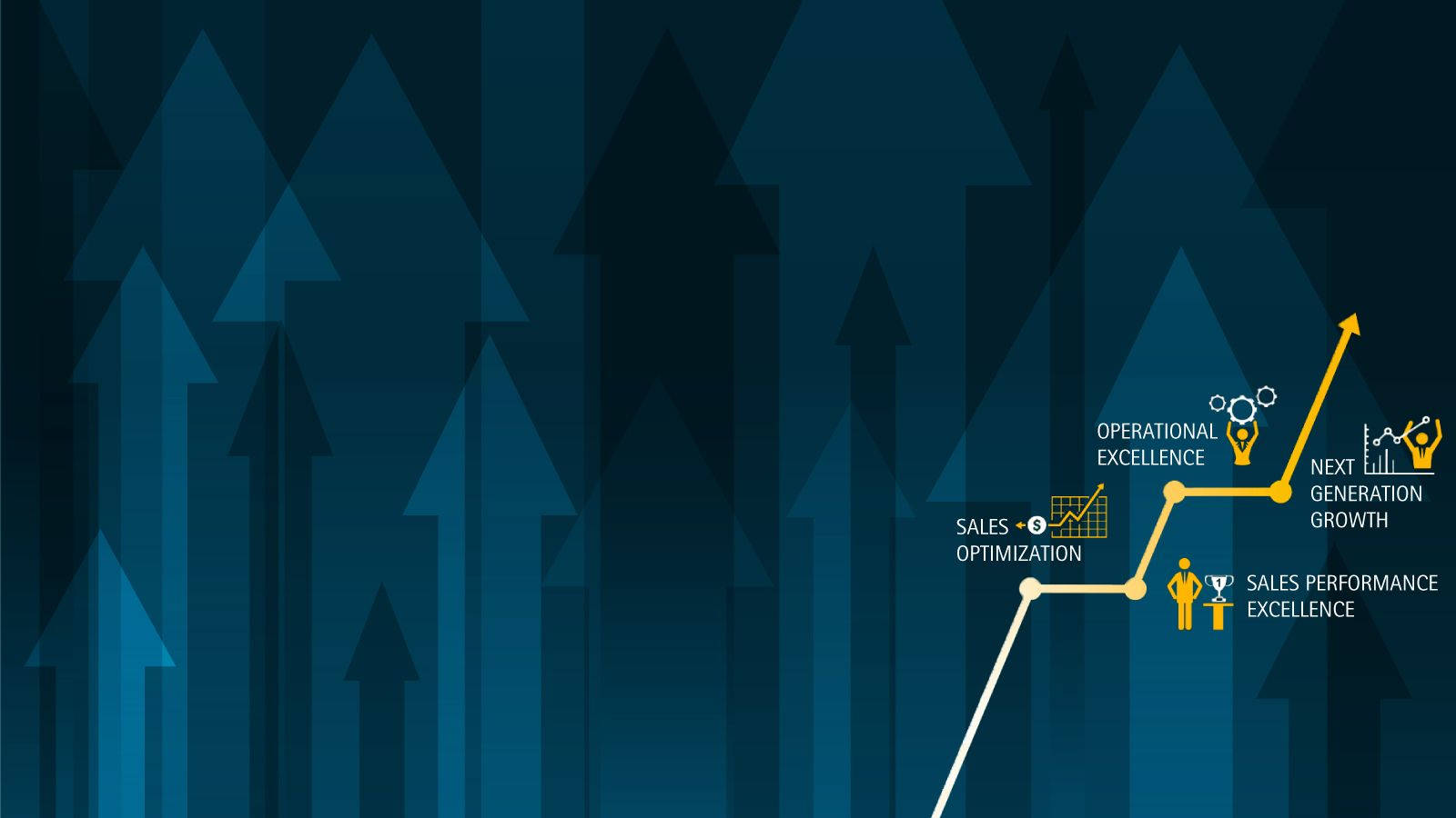Sales Digital Chart, yellow milestones, dark blue arrow background, HD Desktop Wallpaper