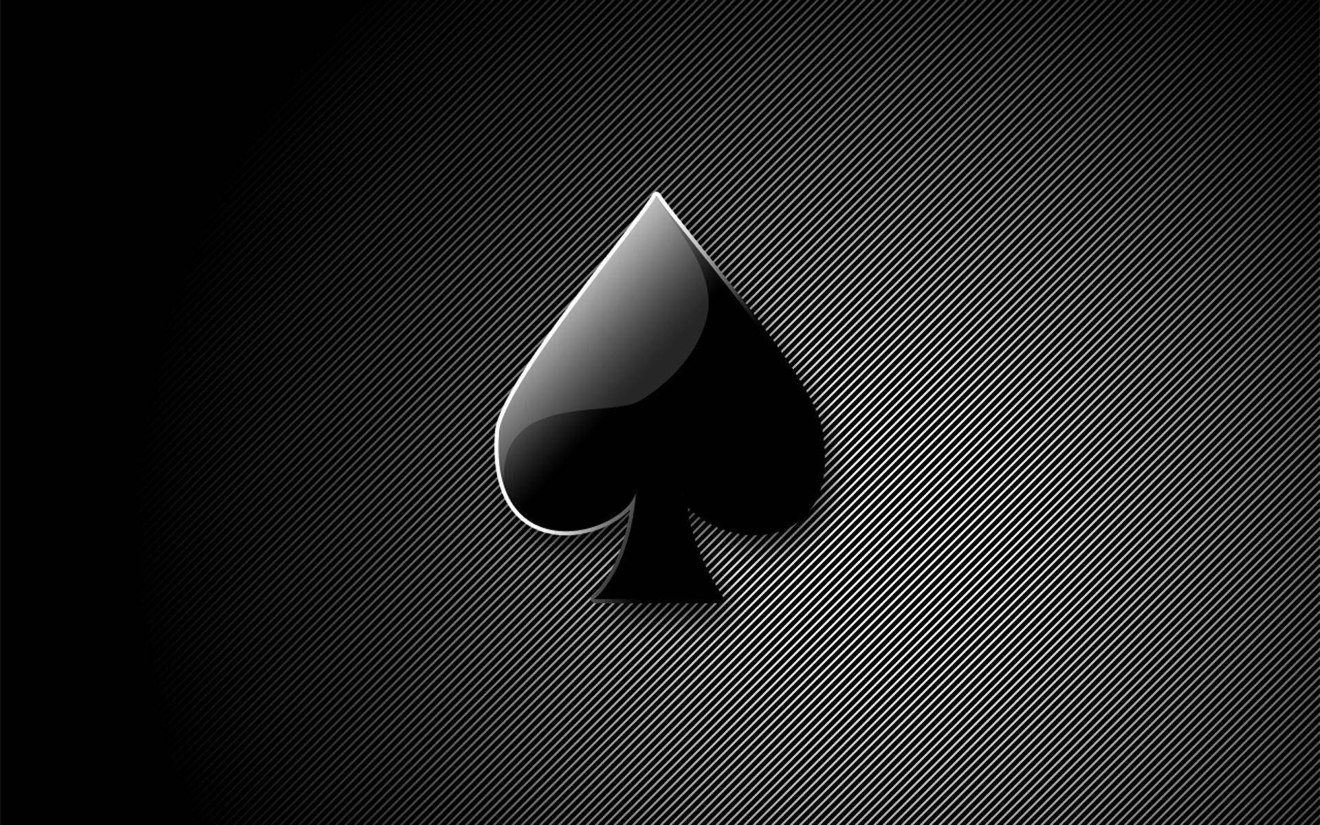 Ace Card, 3D Art, black spade, Full HD Desktop Wallpaper
