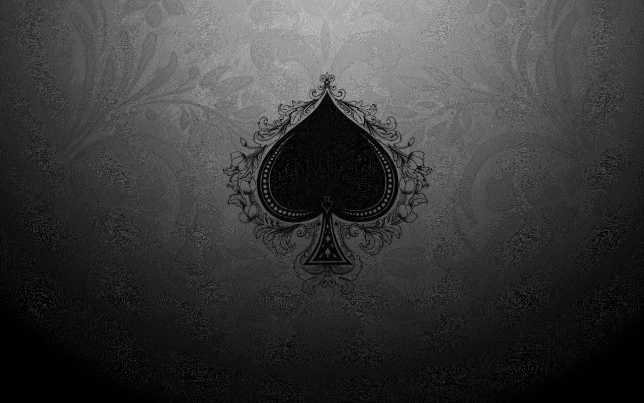 spade, gray damask wallpaper, gradient lighting, HD Desktop Wallpaper