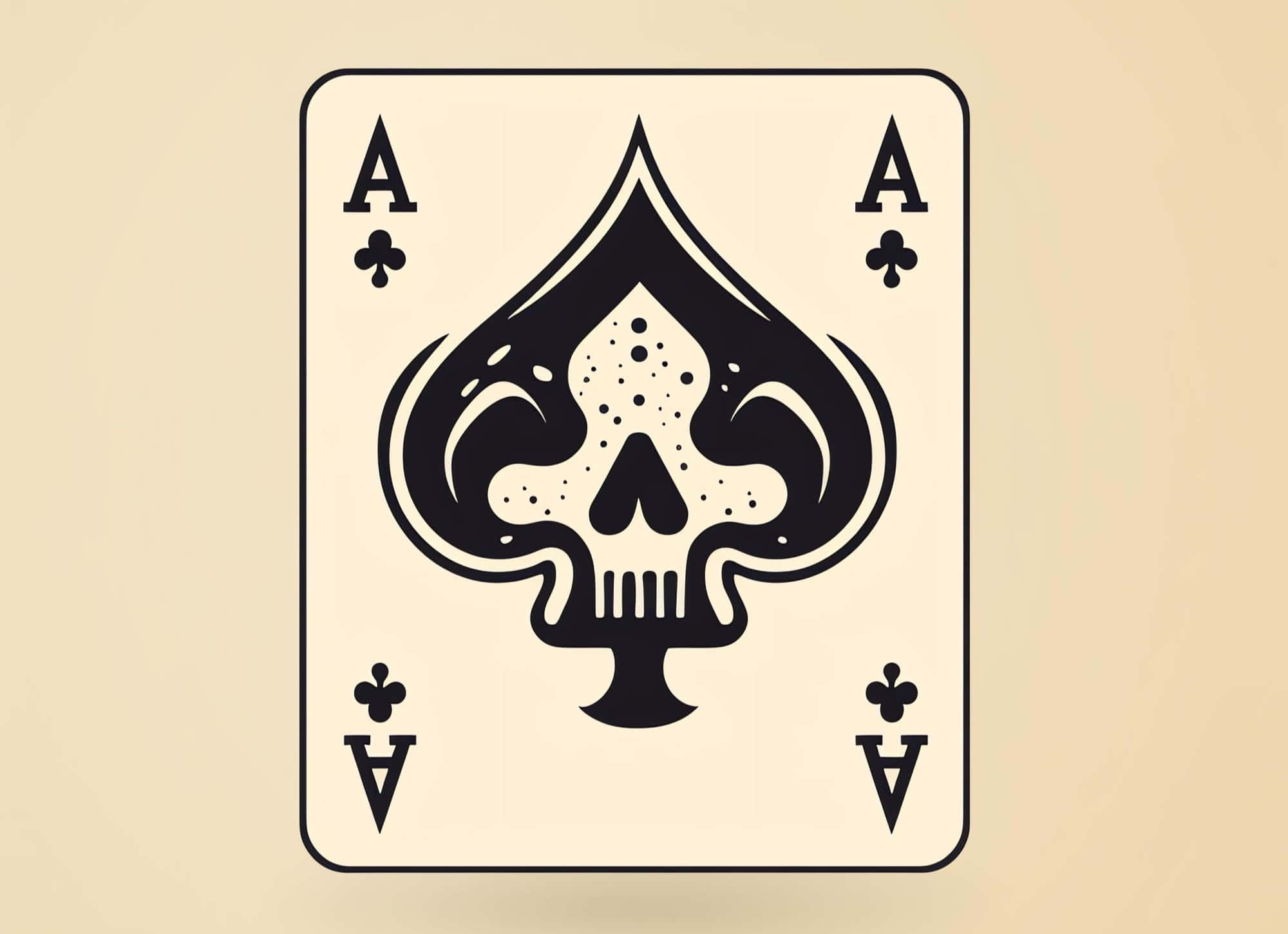 skull, ace of spades, black, Full HD Desktop Wallpaper