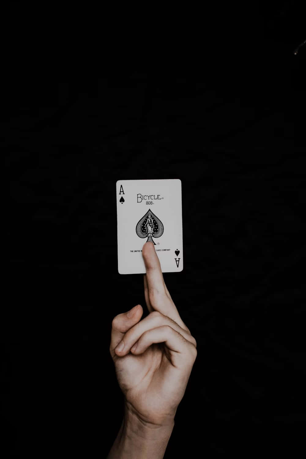 Ace of Spades, playing card, hand, HD Phone Wallpaper