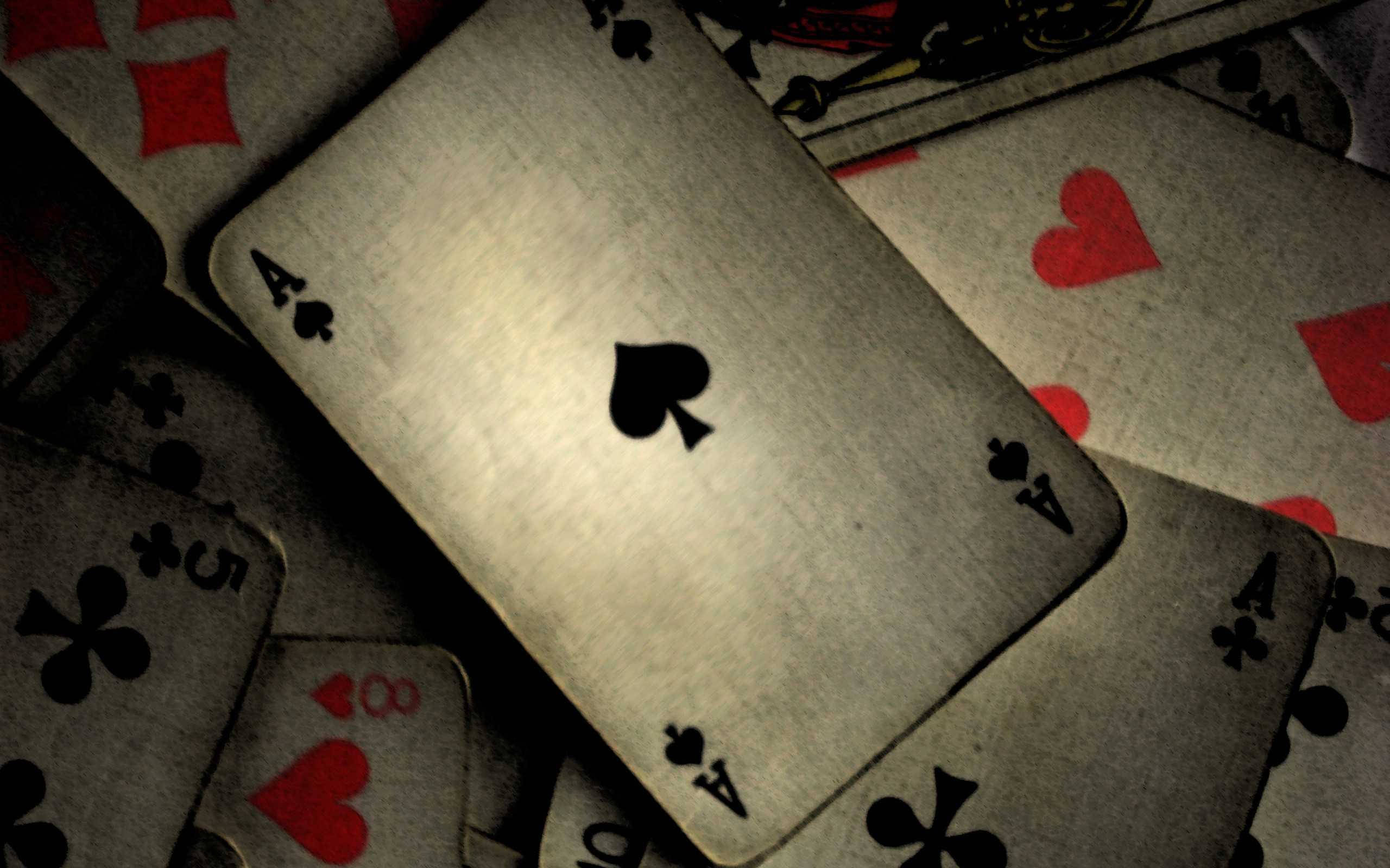 Ace of Spades, golden material, metallic, 2K Desktop Wallpaper