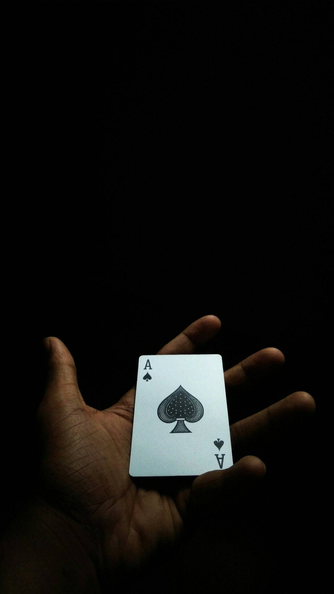 Ace of Spades, hand, dark mobile, Full HD Phone Wallpaper