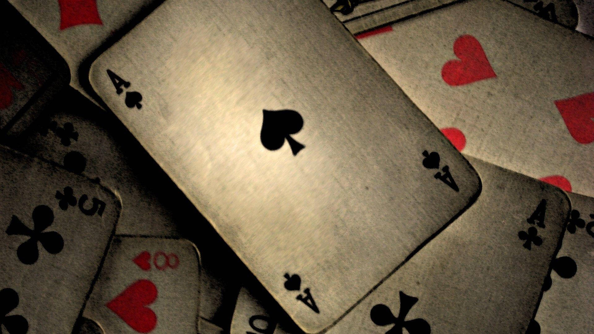Ace Of Spades, metallic, glowing, Full HD Desktop Wallpaper