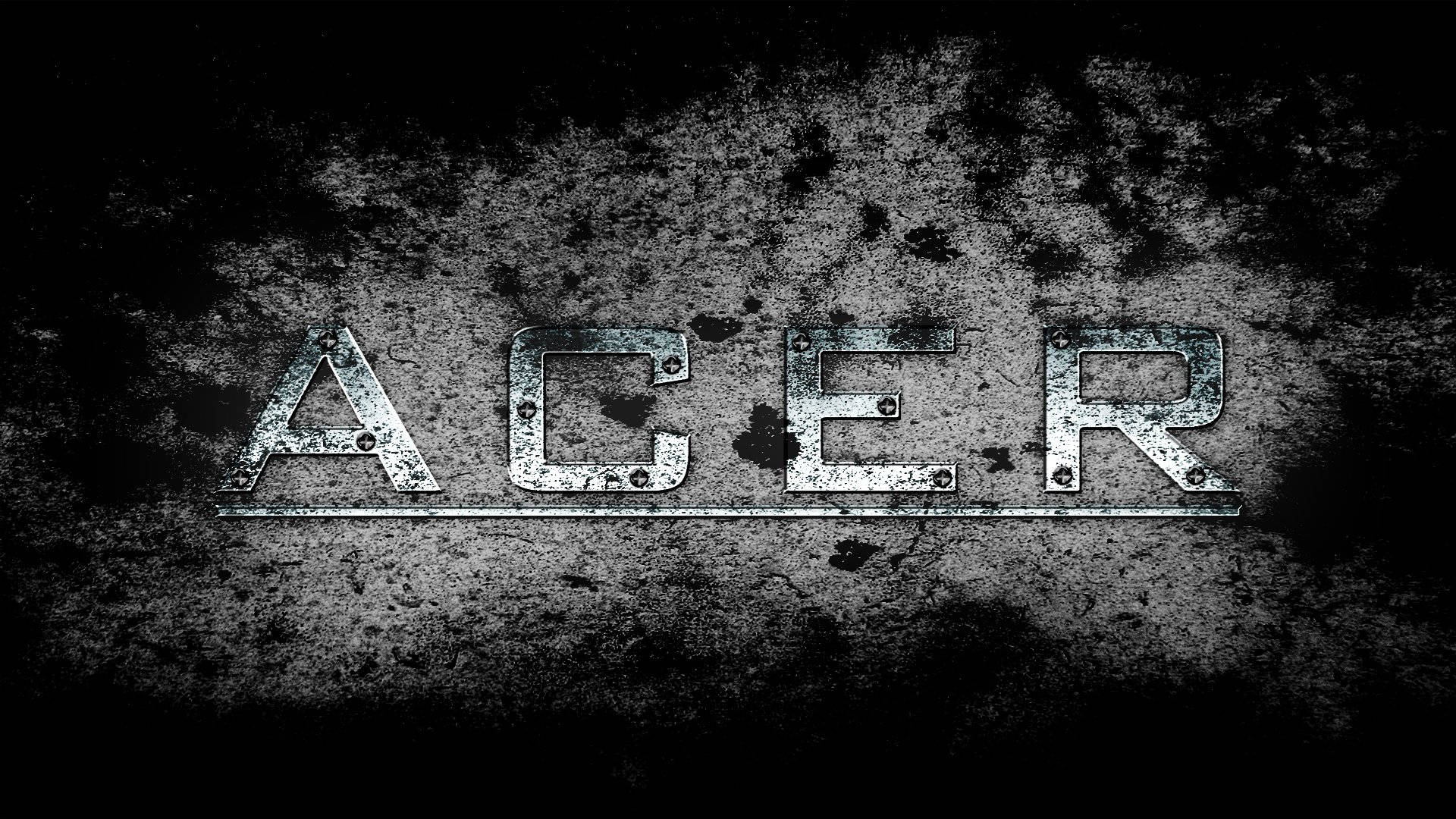Acer, metallic black and white, rugged metallic letters, Full HD Desktop Wallpaper