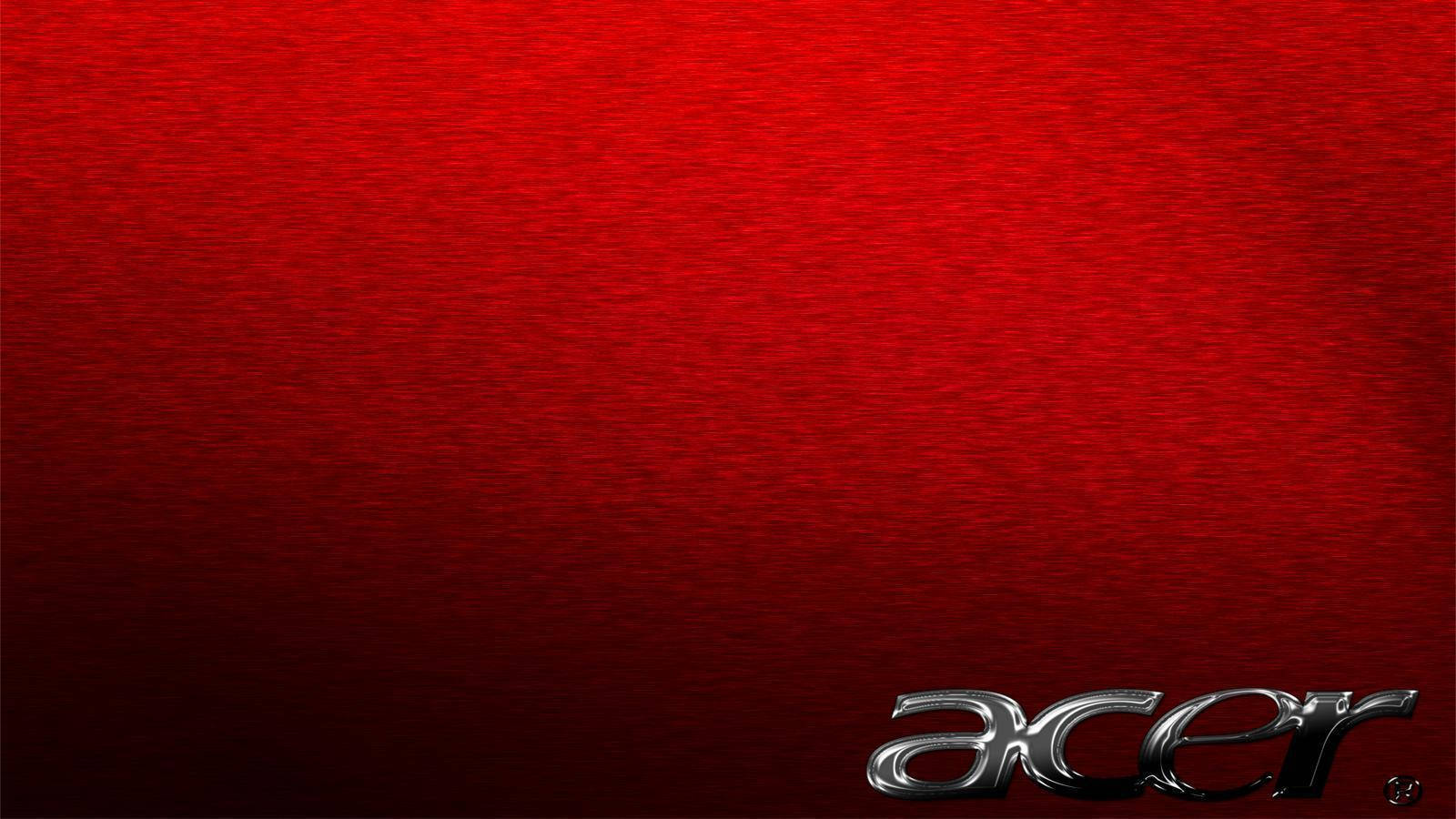 Acer, red, brushed metal, HD Desktop Wallpaper