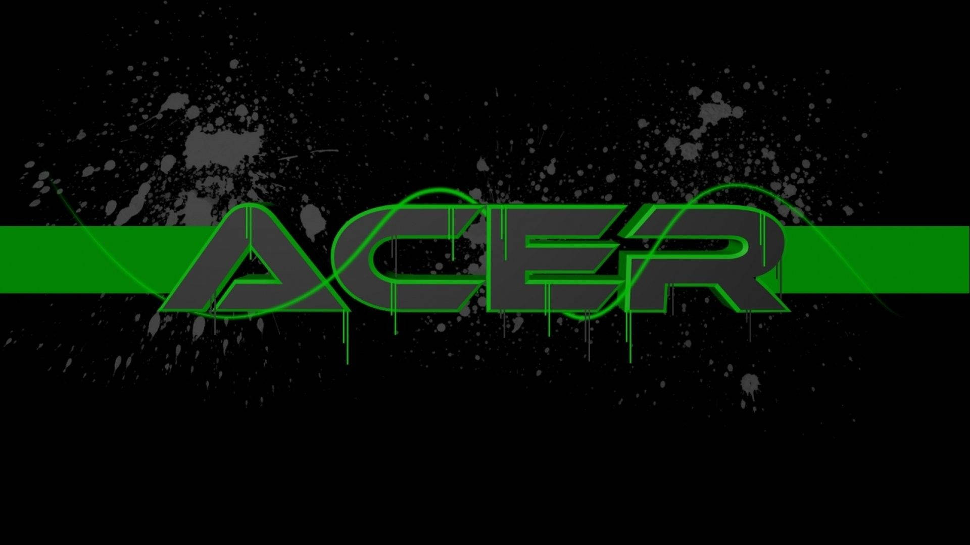 Acer, green, gray splatters, Full HD Desktop Wallpaper