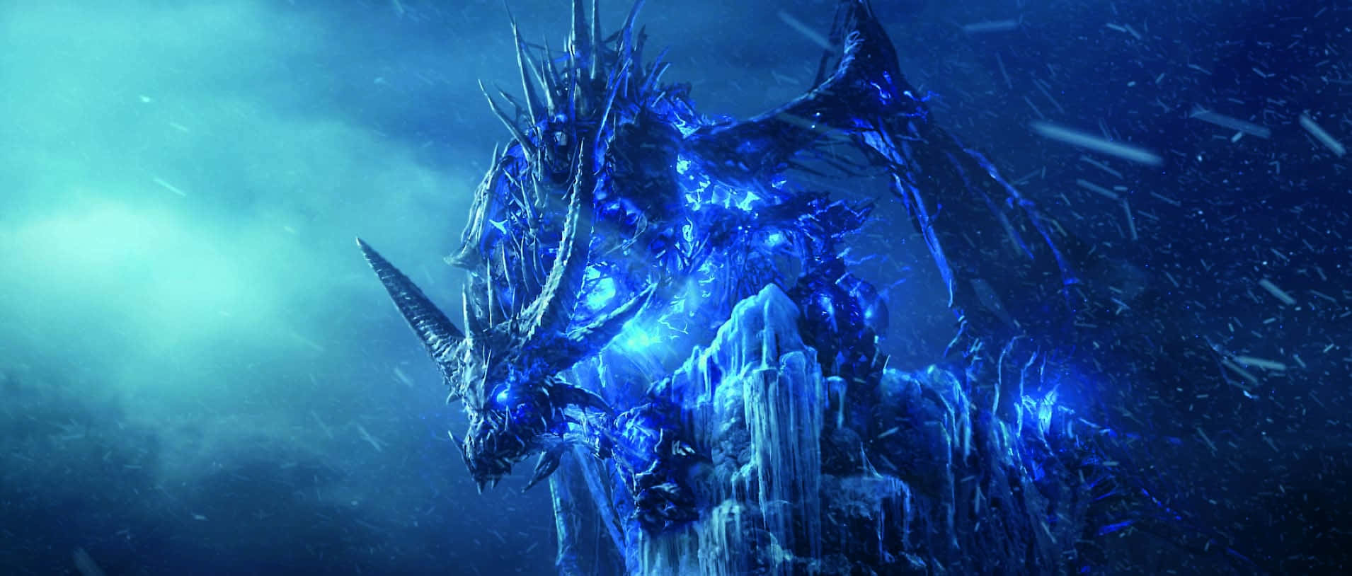 Achievement Hunter, icy dragon, glowing blue eyes, HD Desktop Wallpaper