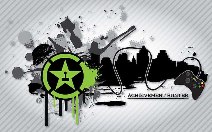 Achievement Hunter, green star logo, dripping paint, SD Desktop Wallpaper
