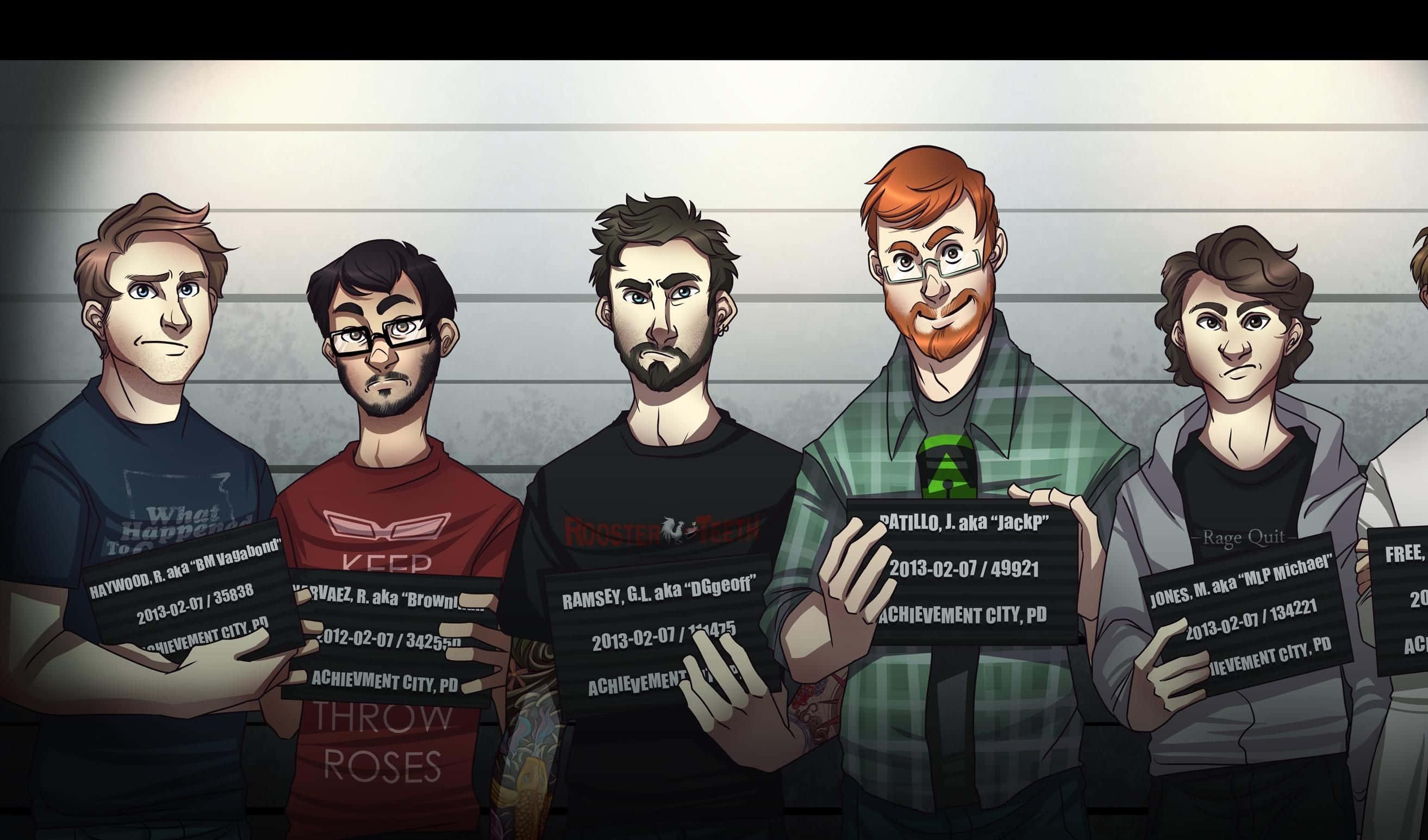 Achievement hunter, mugshot, arrest boards, 2K Desktop Wallpaper
