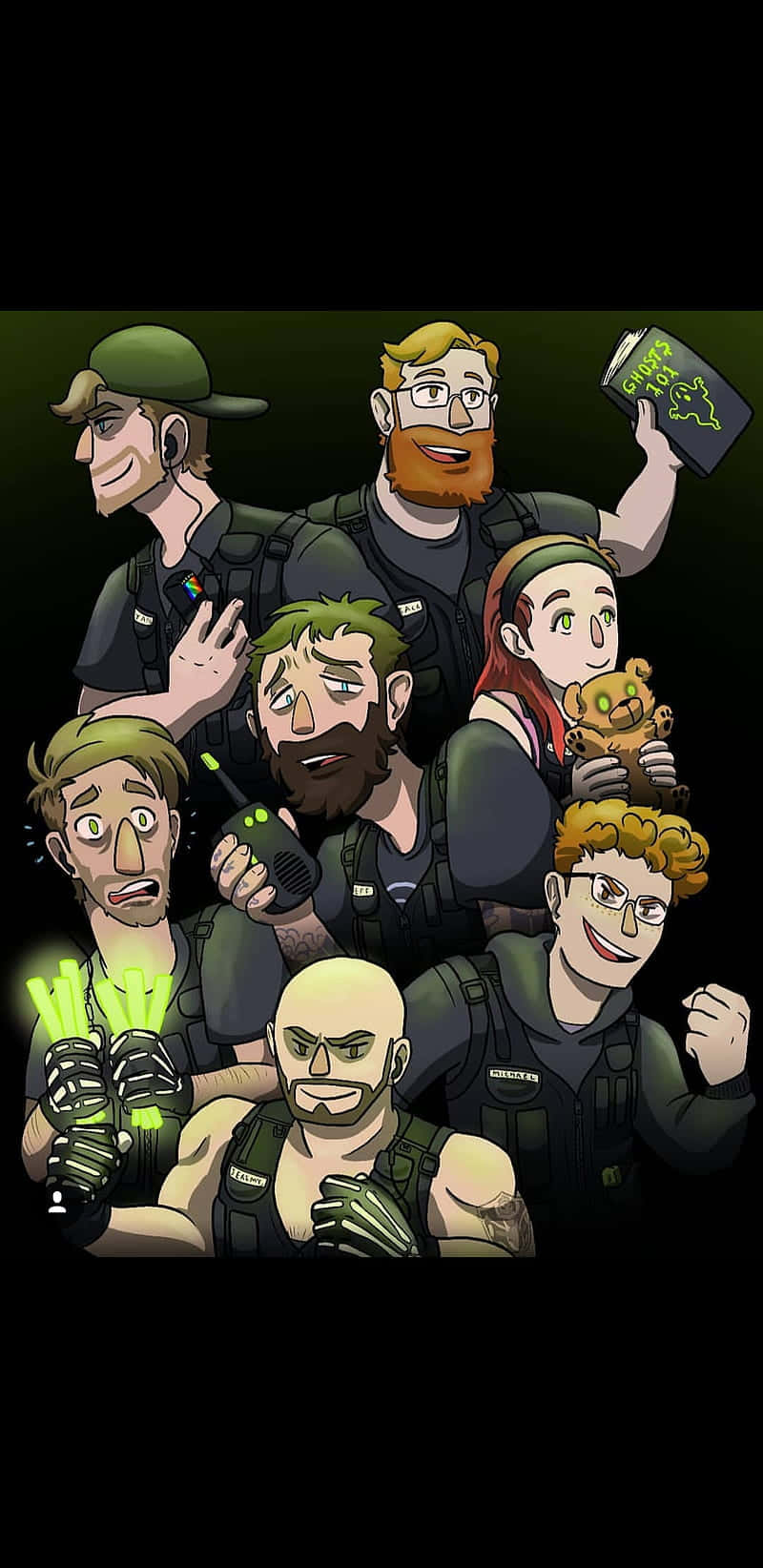 Achievement Hunter, tactical gear, glowing green tech, HD Phone Wallpaper