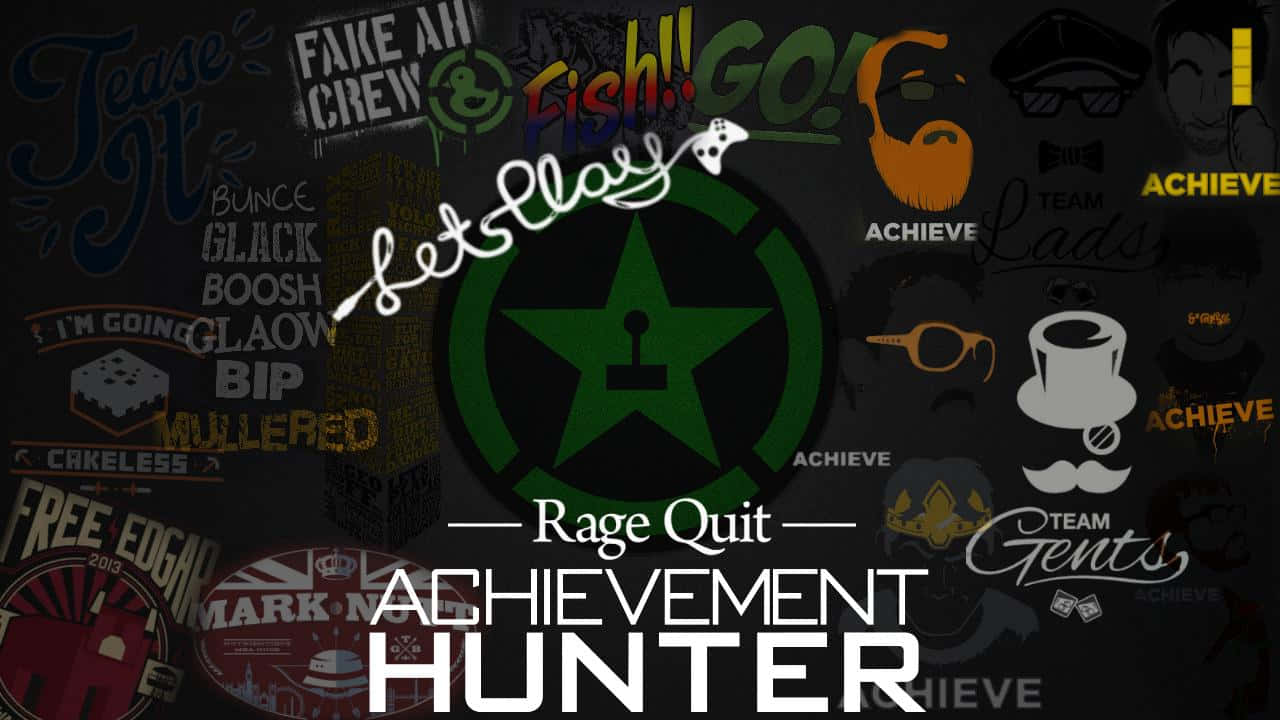 Achievement Hunter, gaming achievement stickers, bold text, HD Desktop Wallpaper