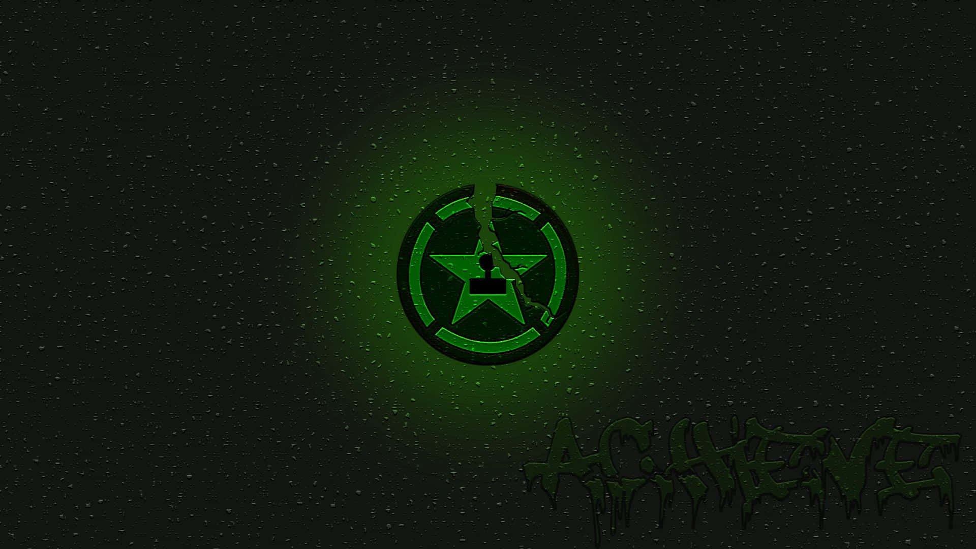 Achievement Hunter, green starburst emblem, dark speckled background, Full HD Desktop Wallpaper
