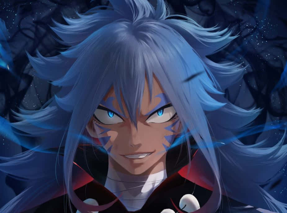 Acnologia, spiky blue hair, glowing eyes, SD Desktop Wallpaper