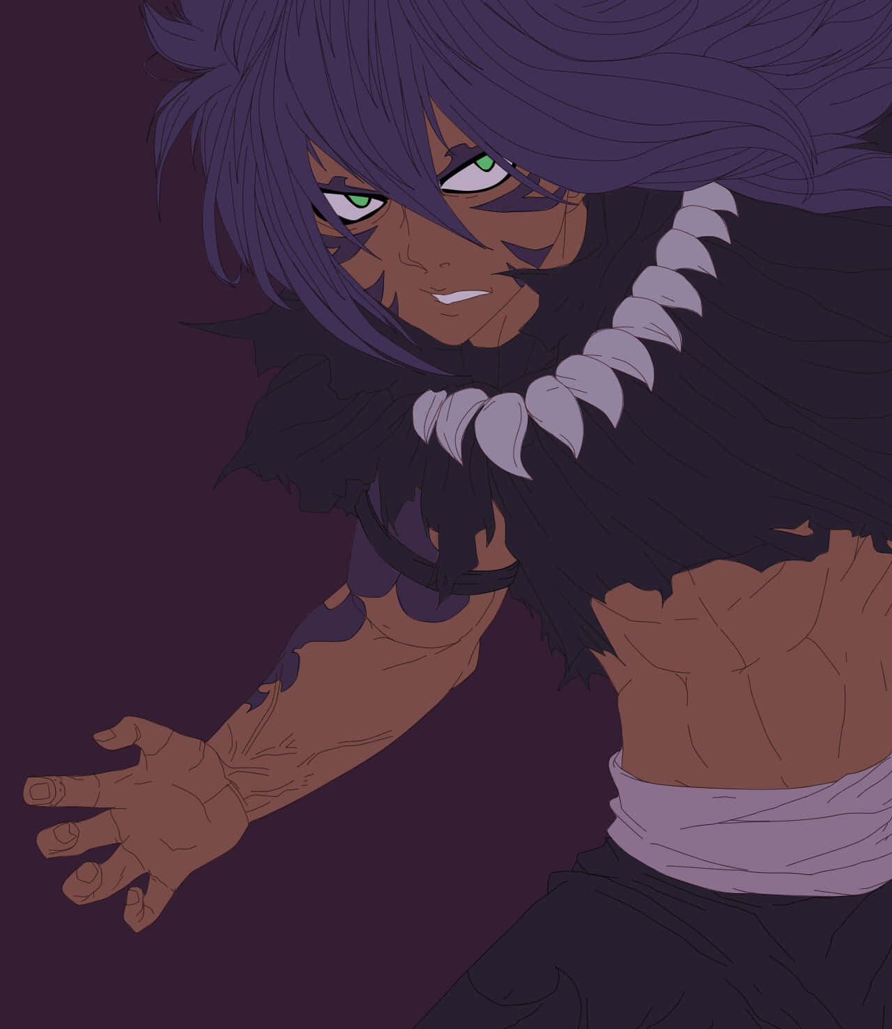 Acnologia, purple hair, green eyes, HD Phone Wallpaper