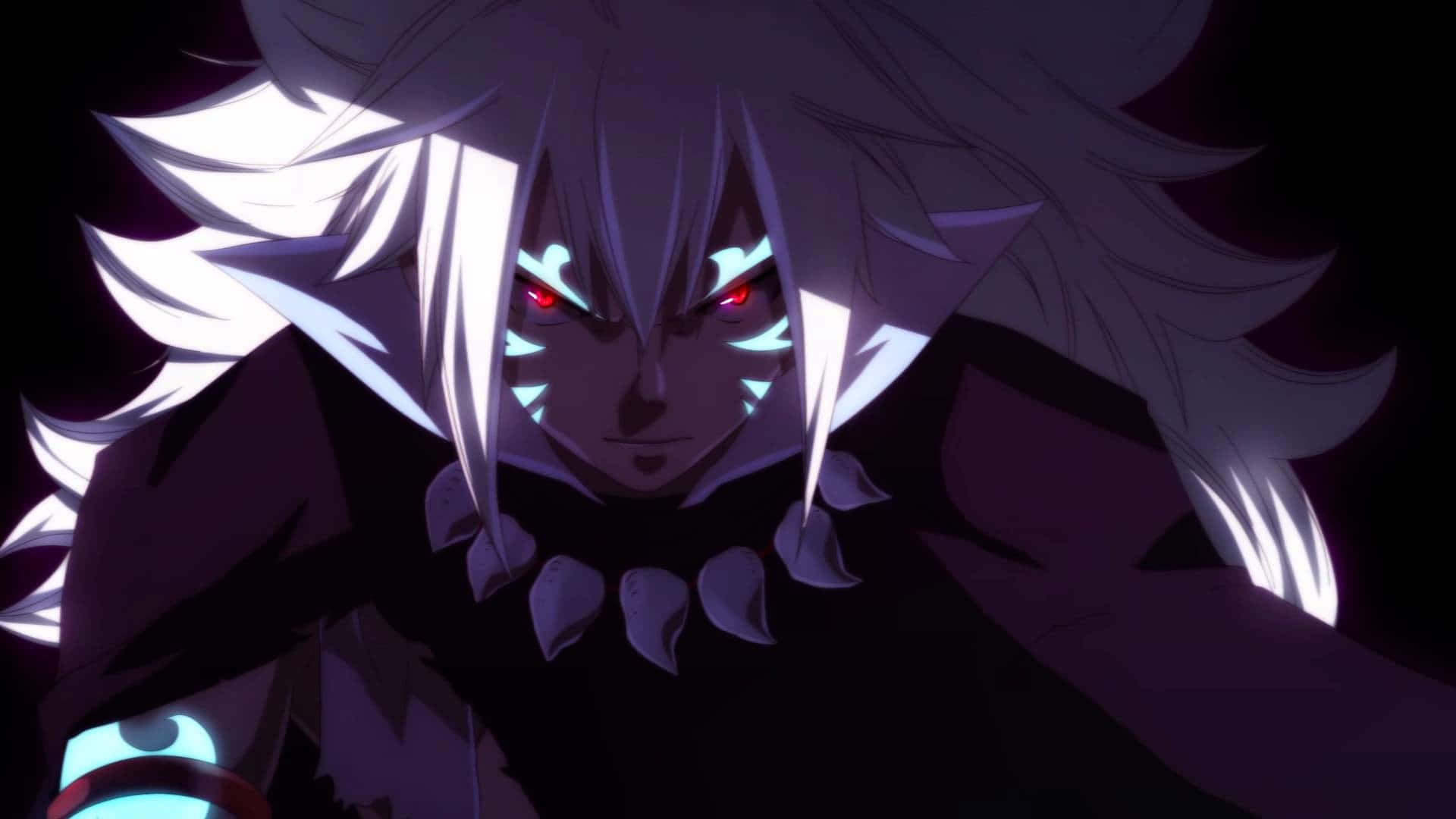 Acnologia, white hair, glowing red eyes, Full HD Desktop Wallpaper