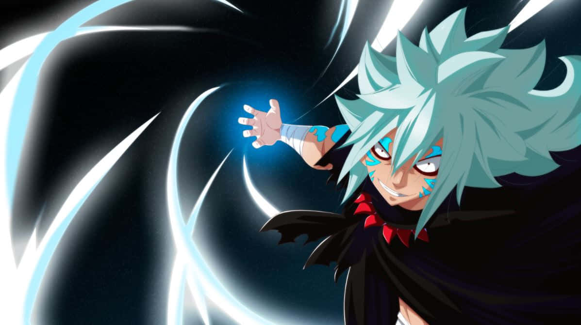 Acnologia, teal hair, glowing blue energy, SD Desktop Wallpaper
