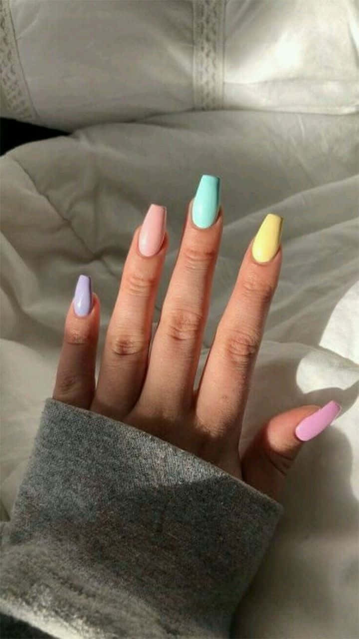pastel-colored, coffin nails, soft white bedspread, HD Phone Wallpaper