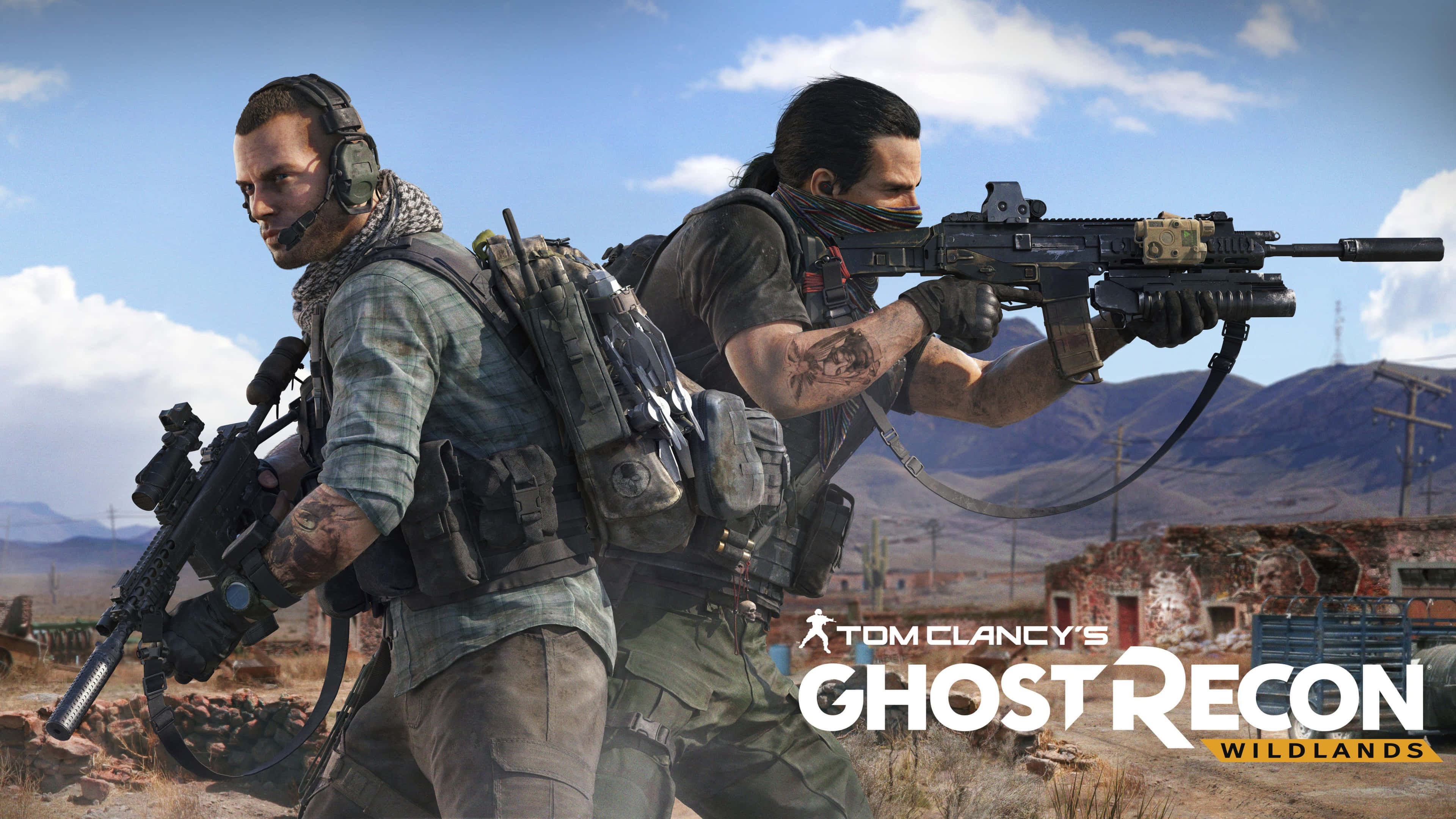 4K Ghost Recon, tactical gear, sunlit desert wasteland, 4K Desktop Wallpaper