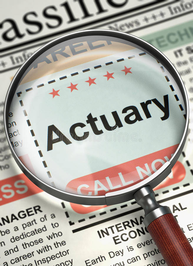 Actuary, magnifying glass, newspaper job ad, SD Phone Wallpaper