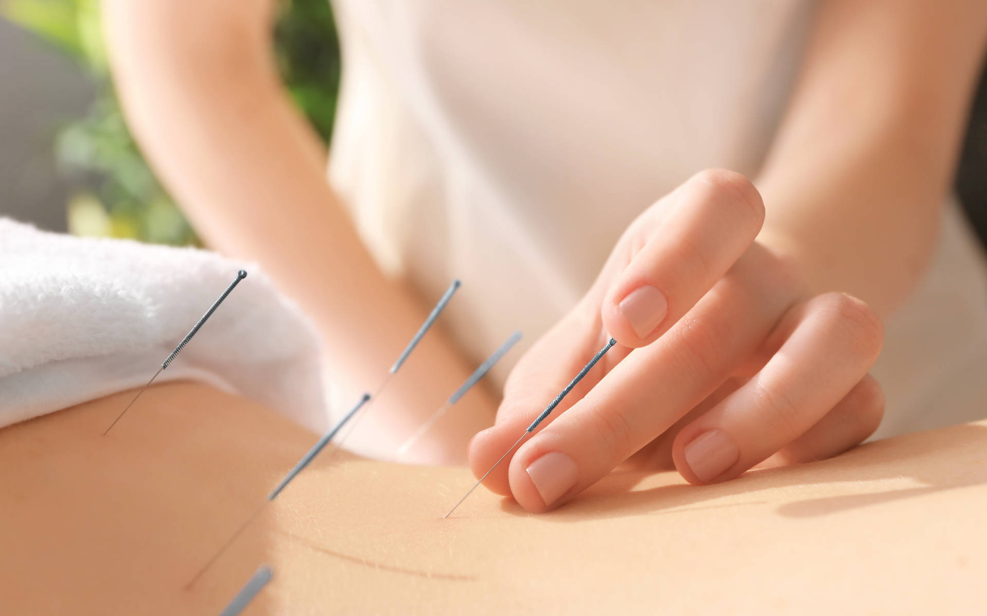 acupuncturist, needle insertion, thin acupuncture needles, Full HD Desktop Wallpaper