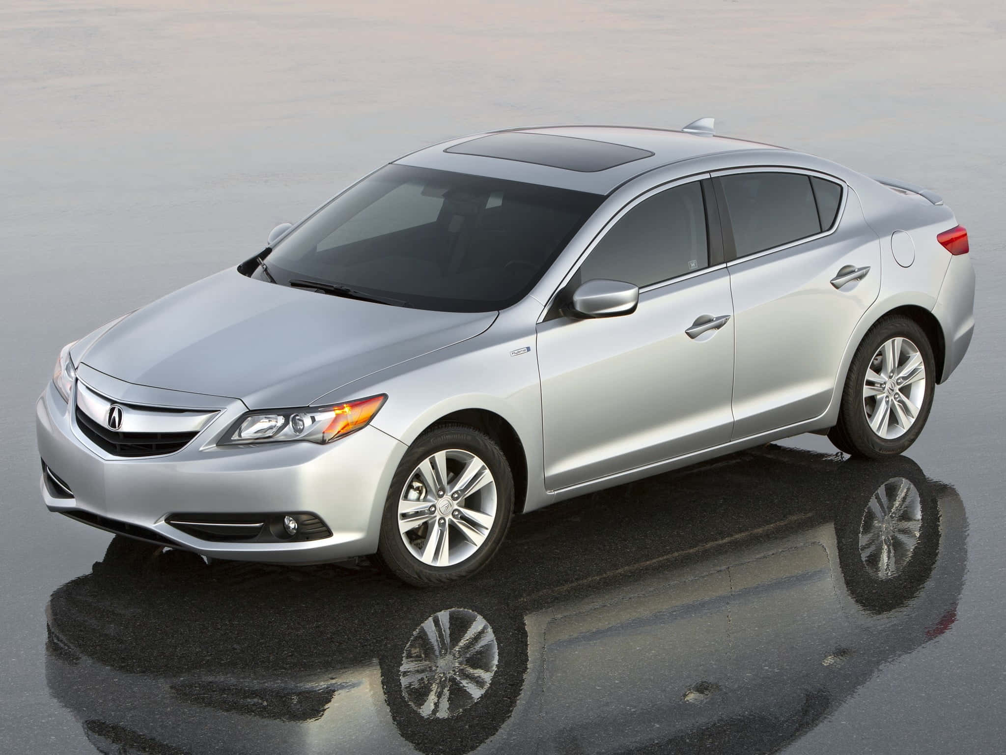 Acura ILX, silver, wet pavement, Full HD Desktop Wallpaper