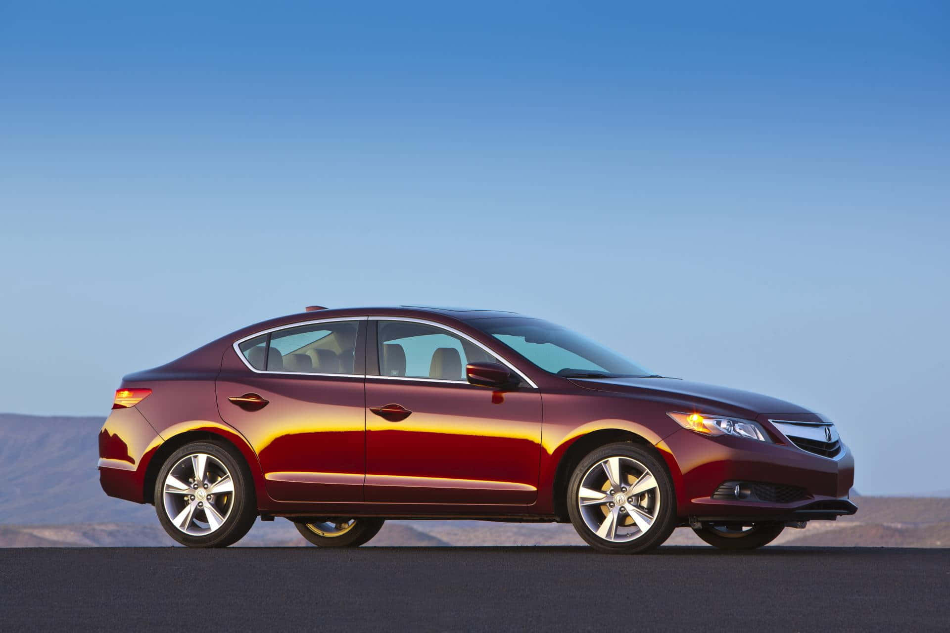 Acura ILX, maroon, desert road, Full HD Desktop Wallpaper