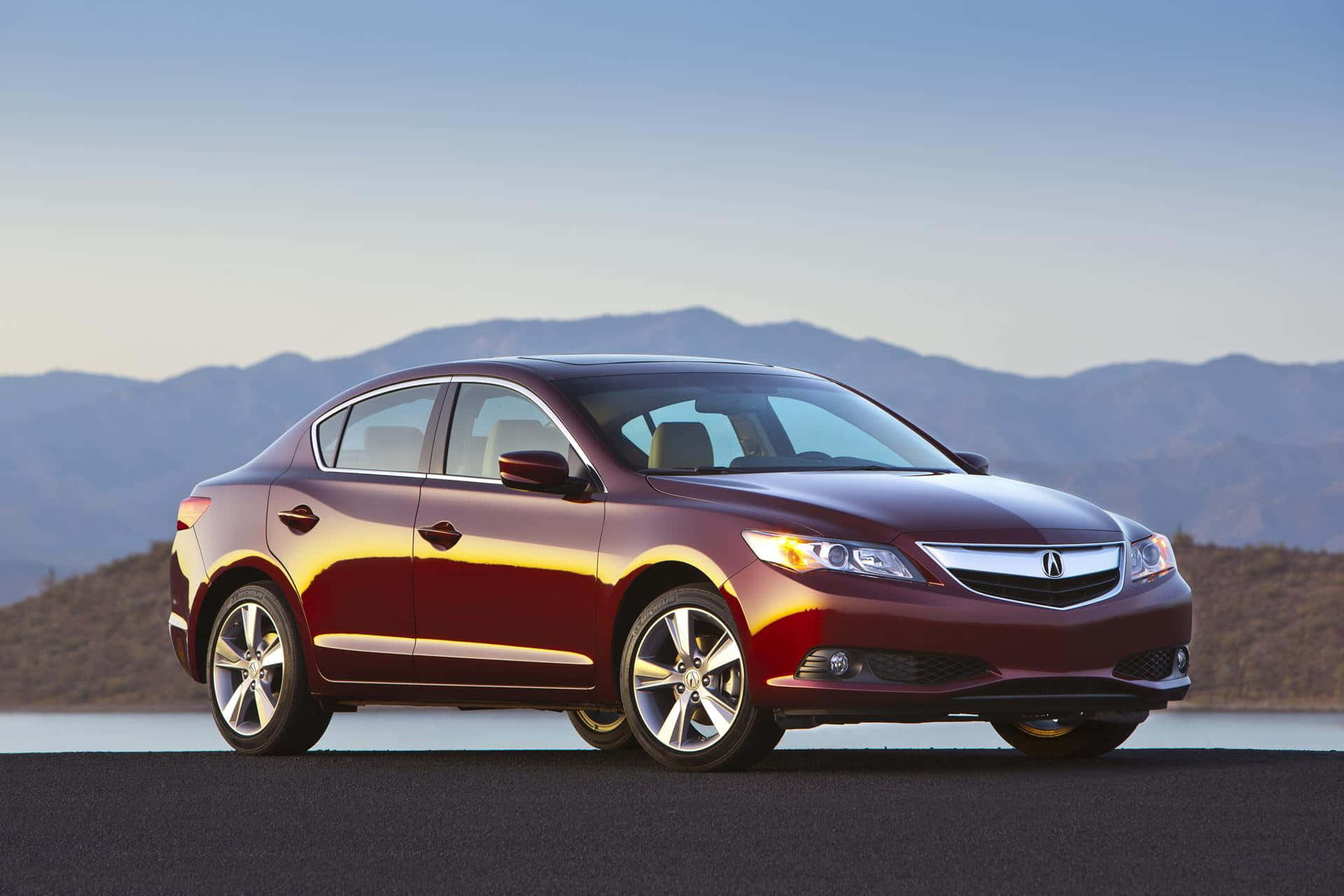 Acura ILX, maroon sedan, soft daylight, Full HD Desktop Wallpaper