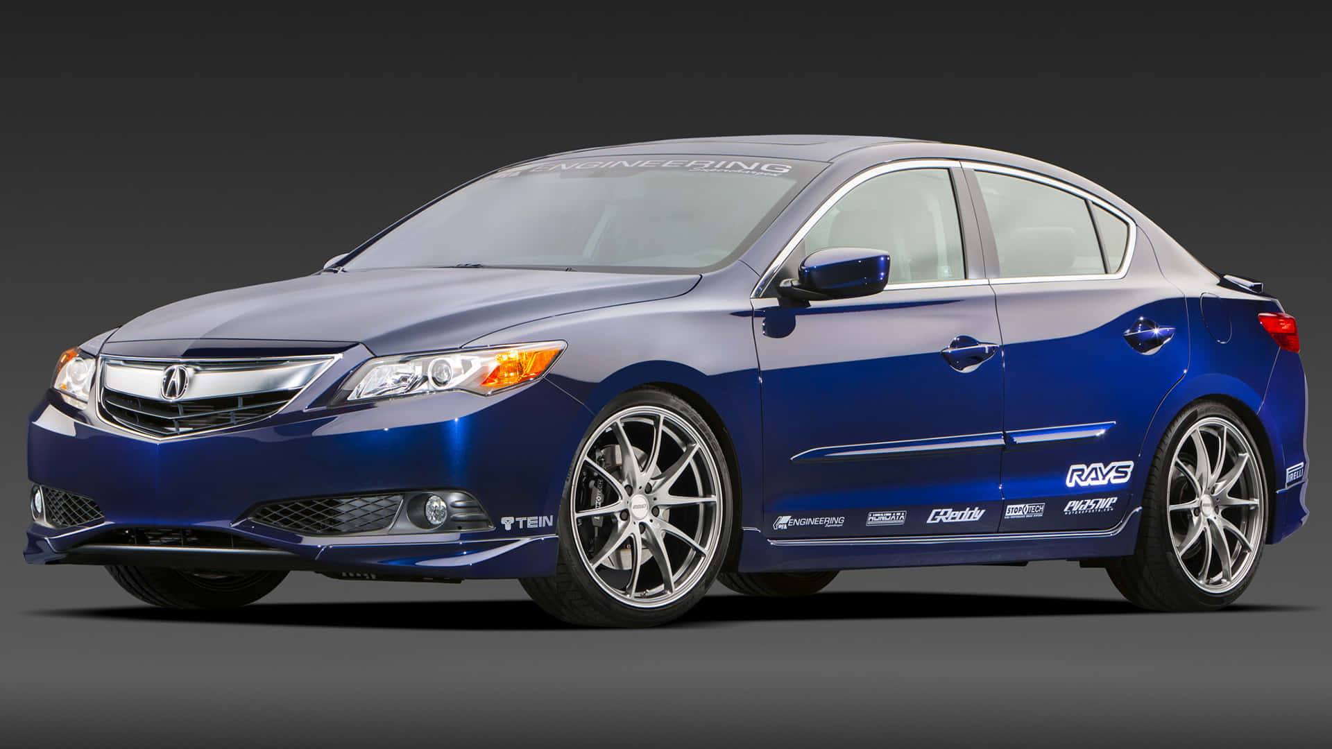Acura ILX, blue, custom alloy wheels, Full HD Desktop Wallpaper
