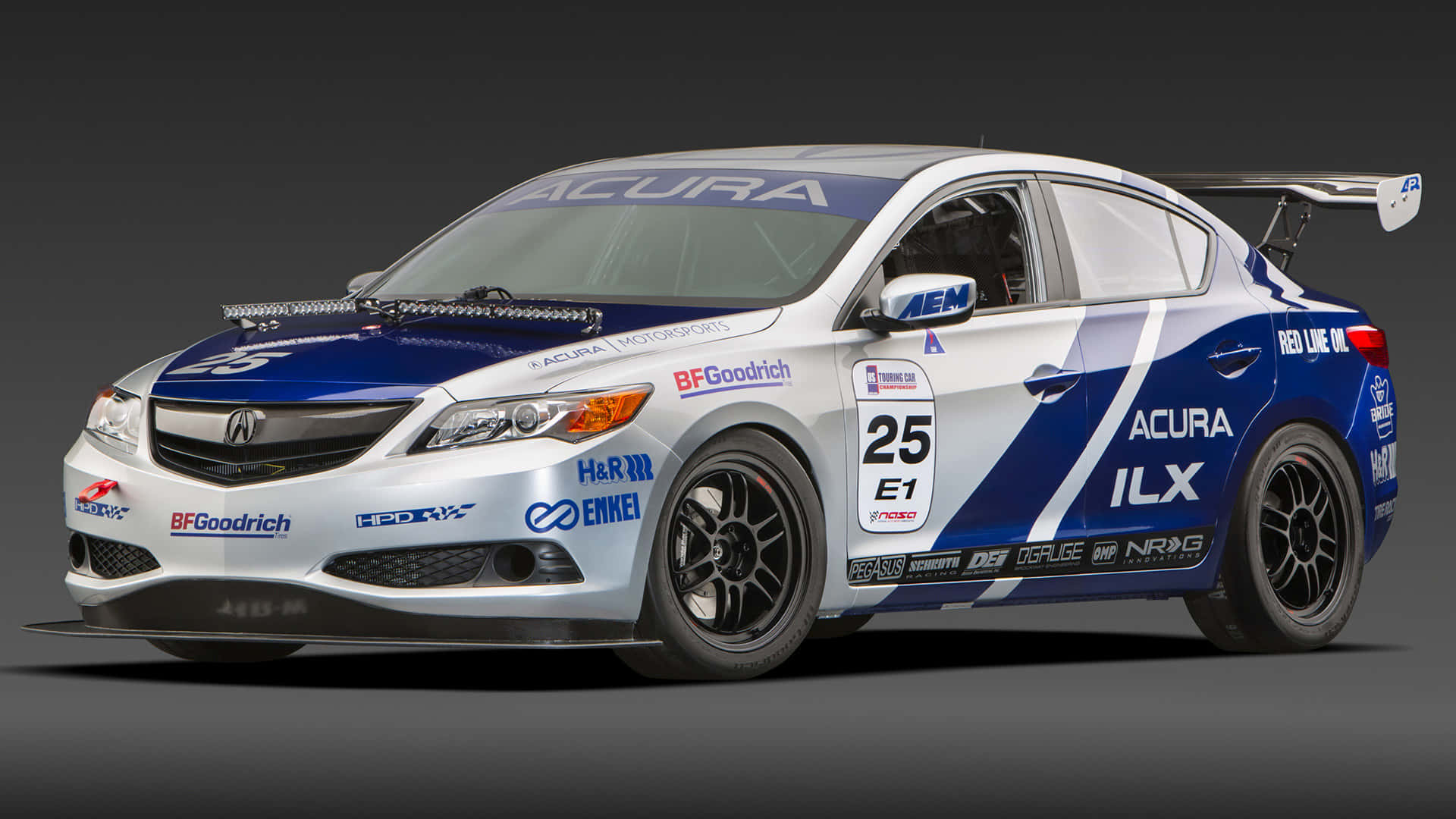 Acura ILX, blue and silver, number 25, Full HD Desktop Wallpaper