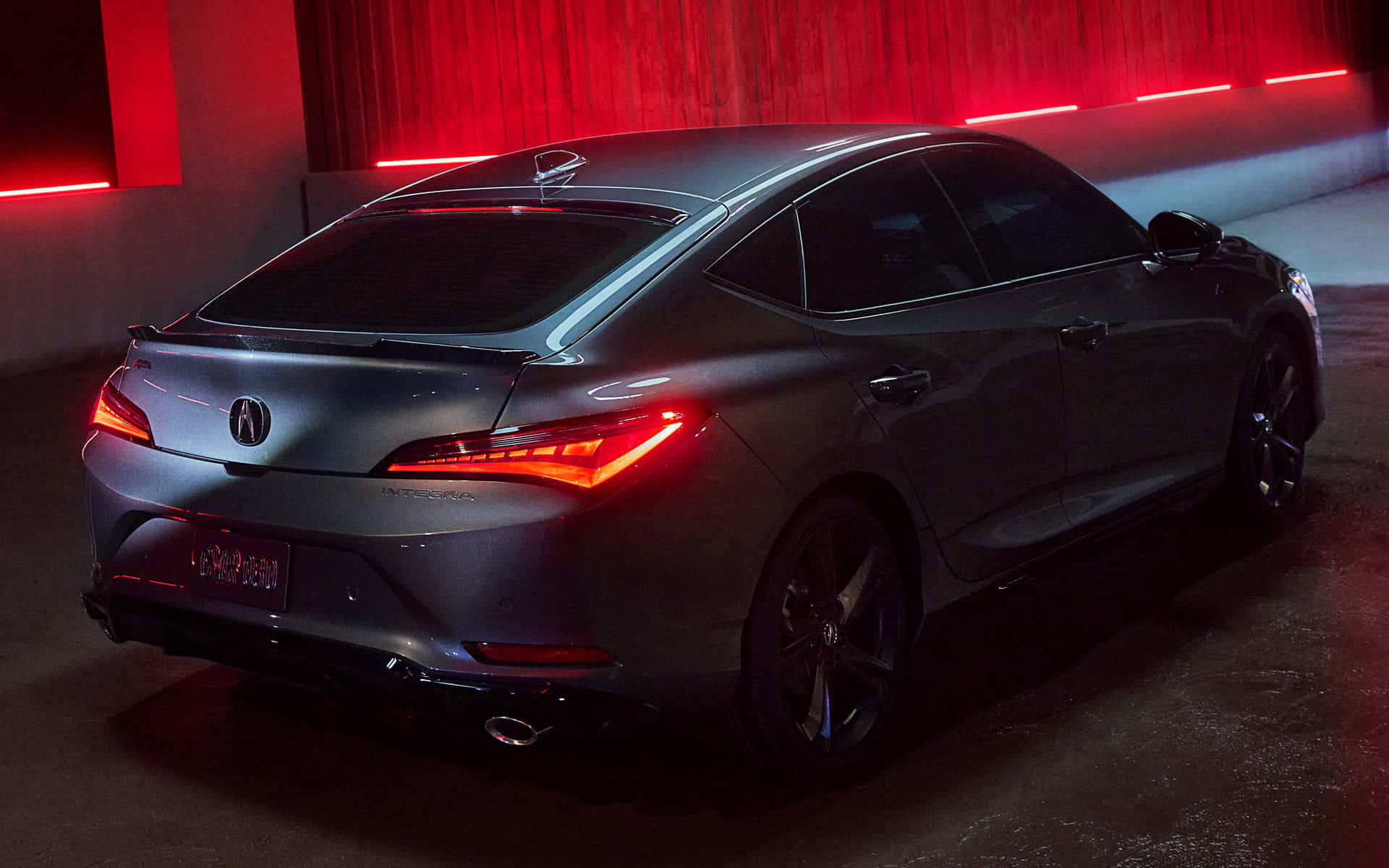 Acura Integra, silver, glowing red taillights, Full HD Desktop Wallpaper