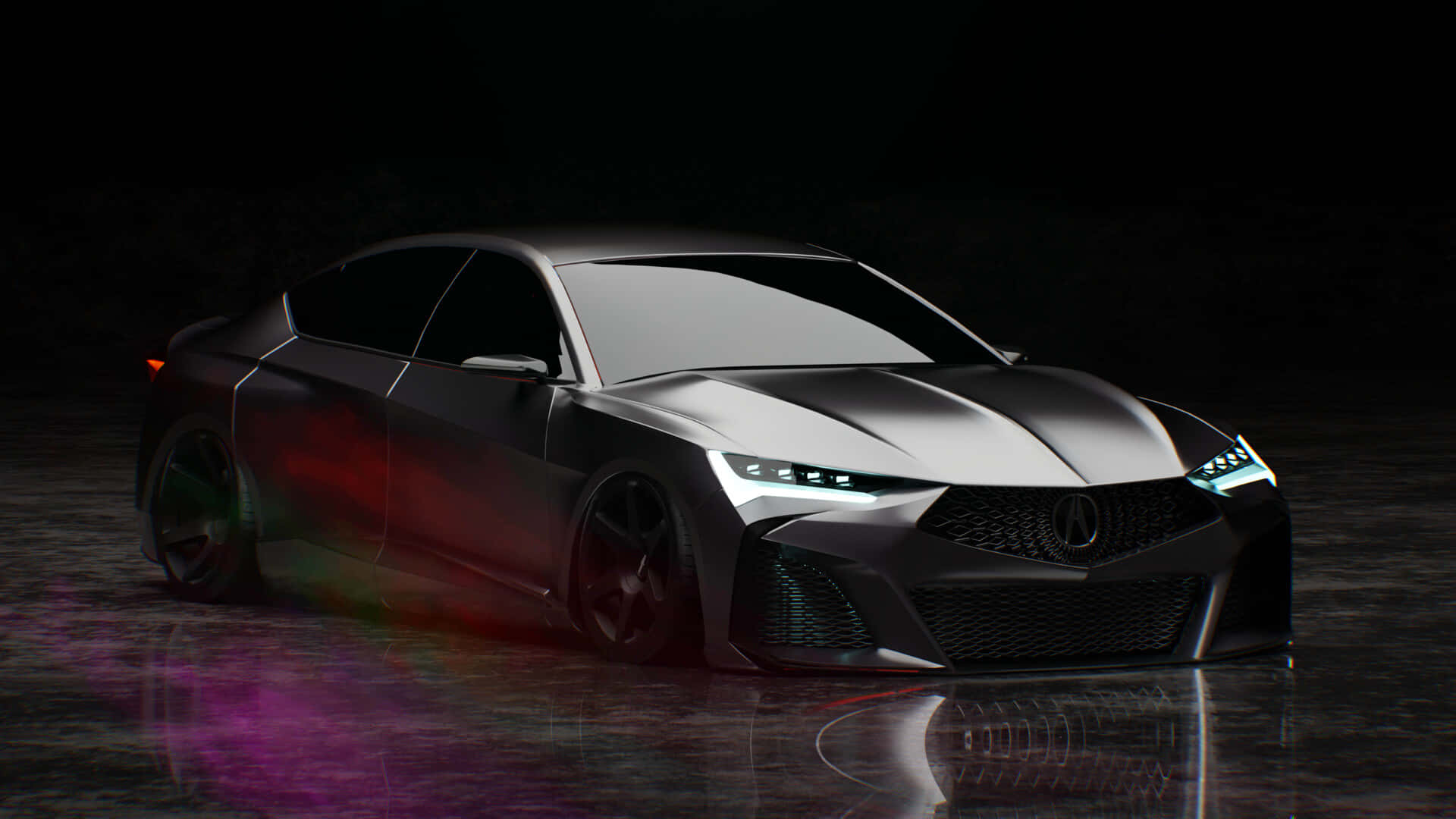 Acura Integra, silver, glowing headlights, Full HD Desktop Wallpaper