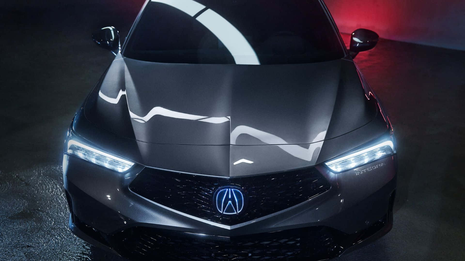 Acura Integra, matte black, white and red accents, Full HD Desktop Wallpaper