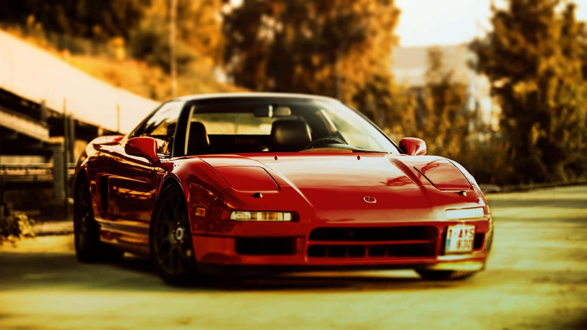 Acura Integra, glossy red, sunlit road, Full HD Desktop Wallpaper