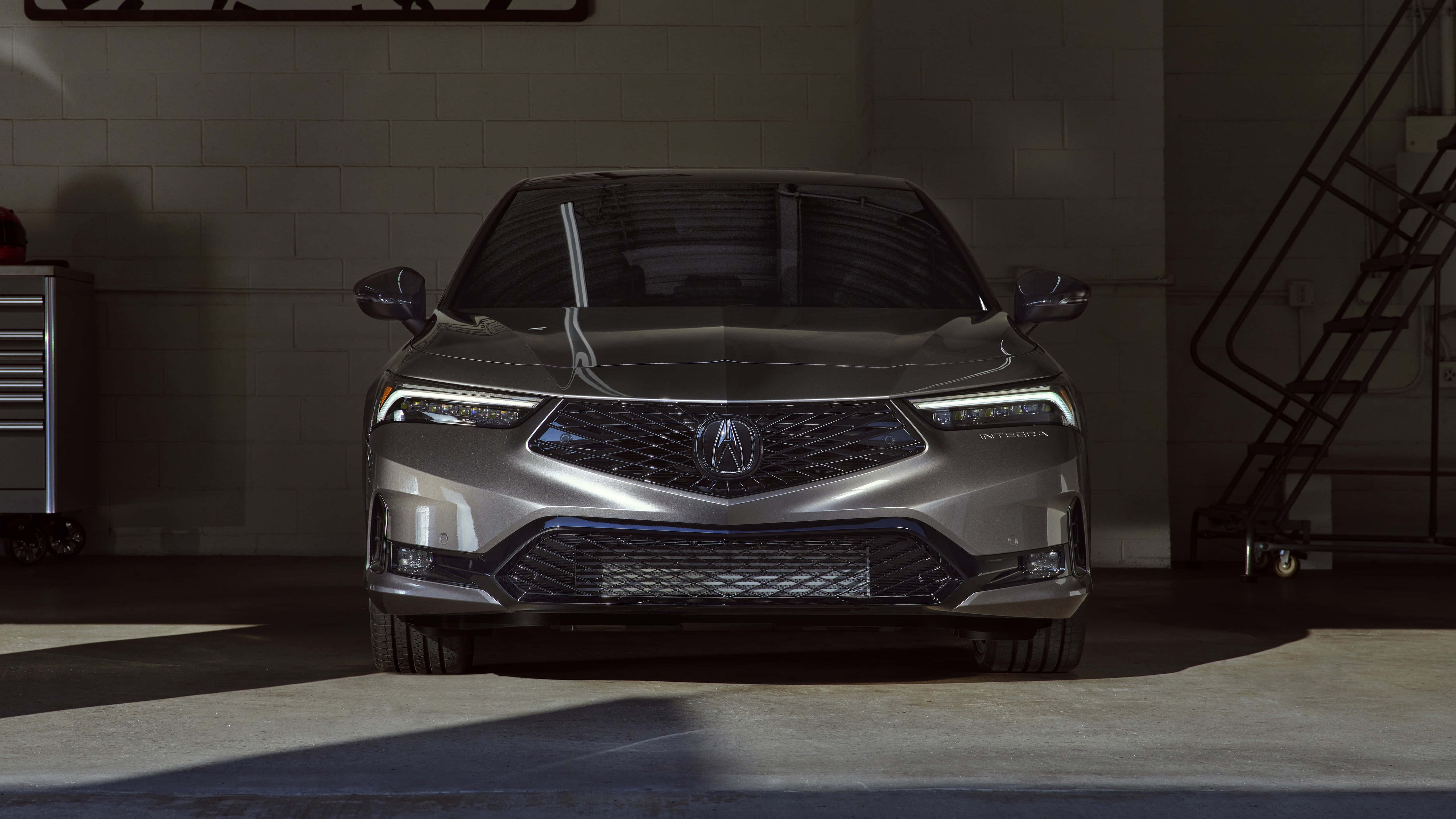 Acura Integra, silver, dimly lit garage, 5K Desktop Wallpaper