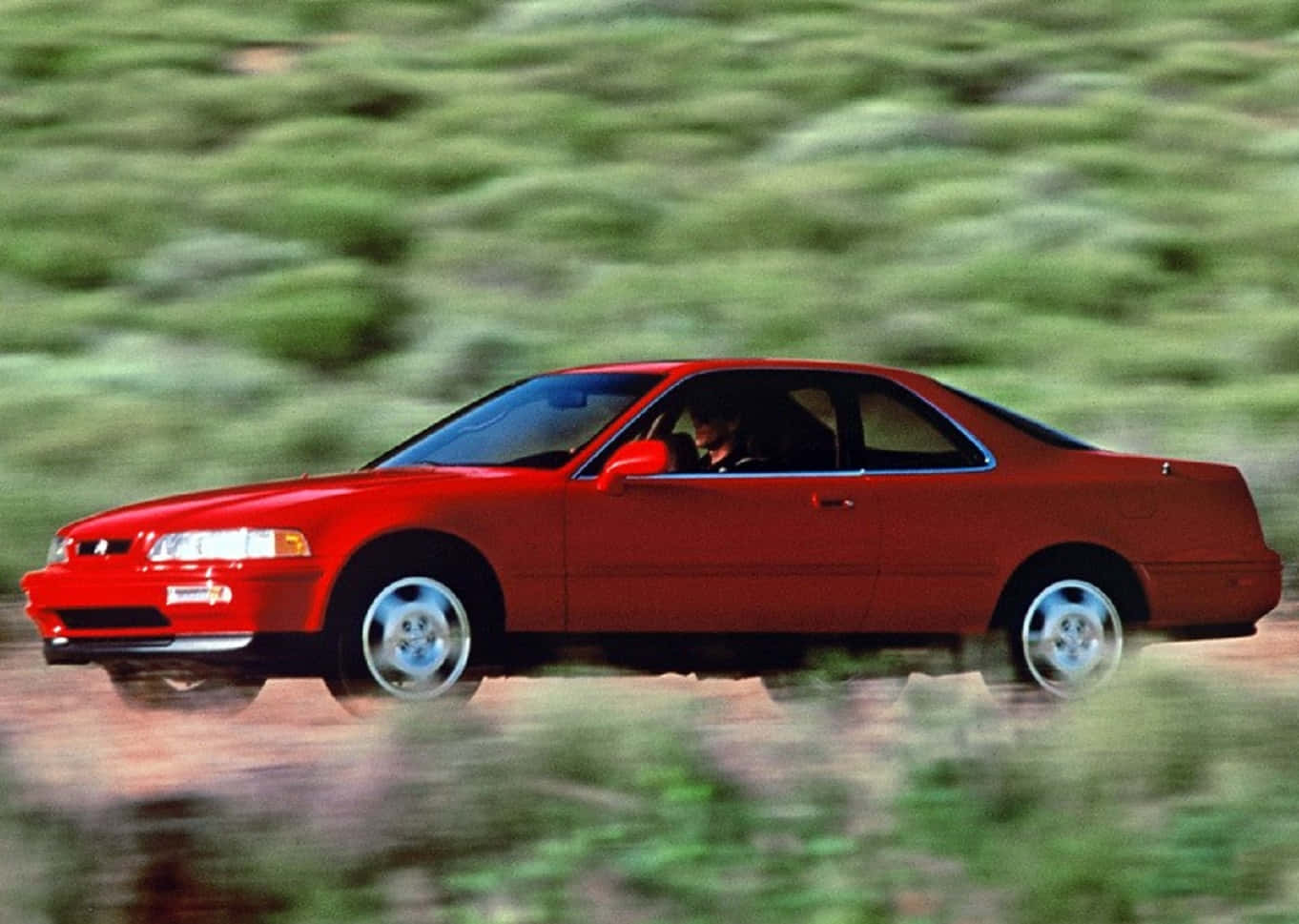Acura Legend, red sports coupe, dirt road, HD Desktop Wallpaper