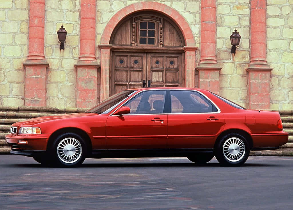Acura Legend, vibrant red, sedan, SD Desktop Wallpaper