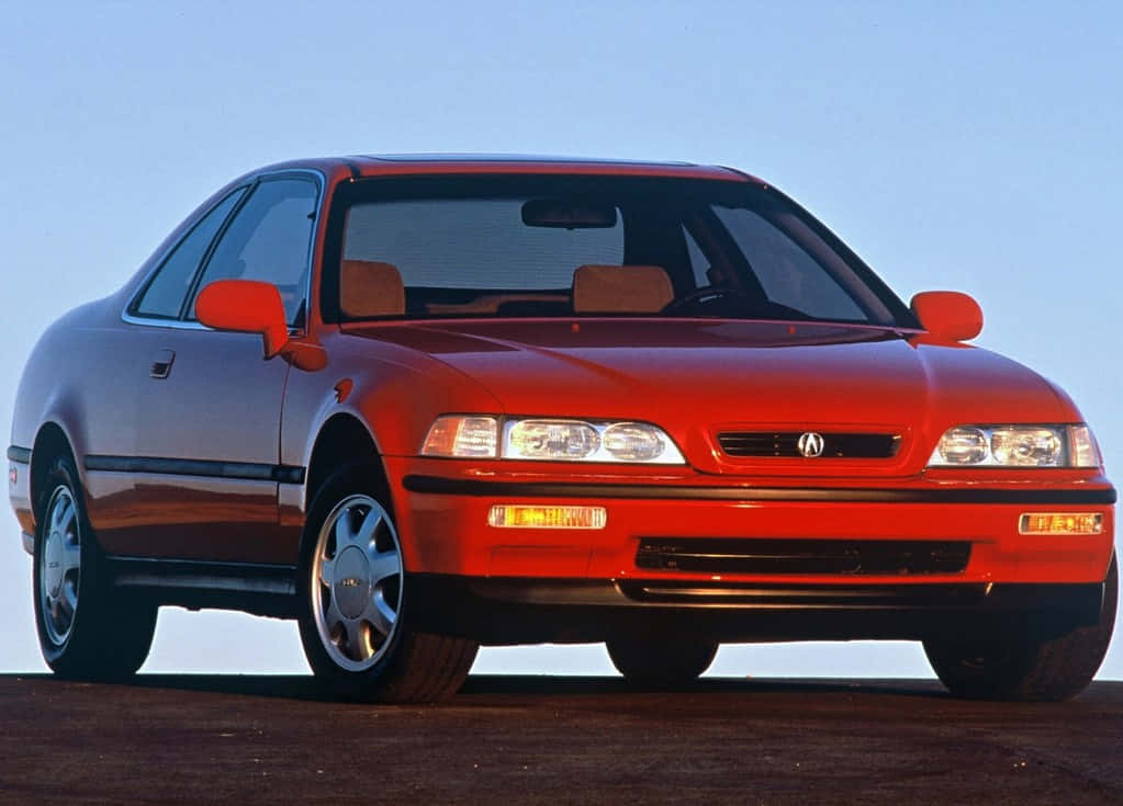 Acura Legend, glossy red, clear blue sky, SD Desktop Wallpaper