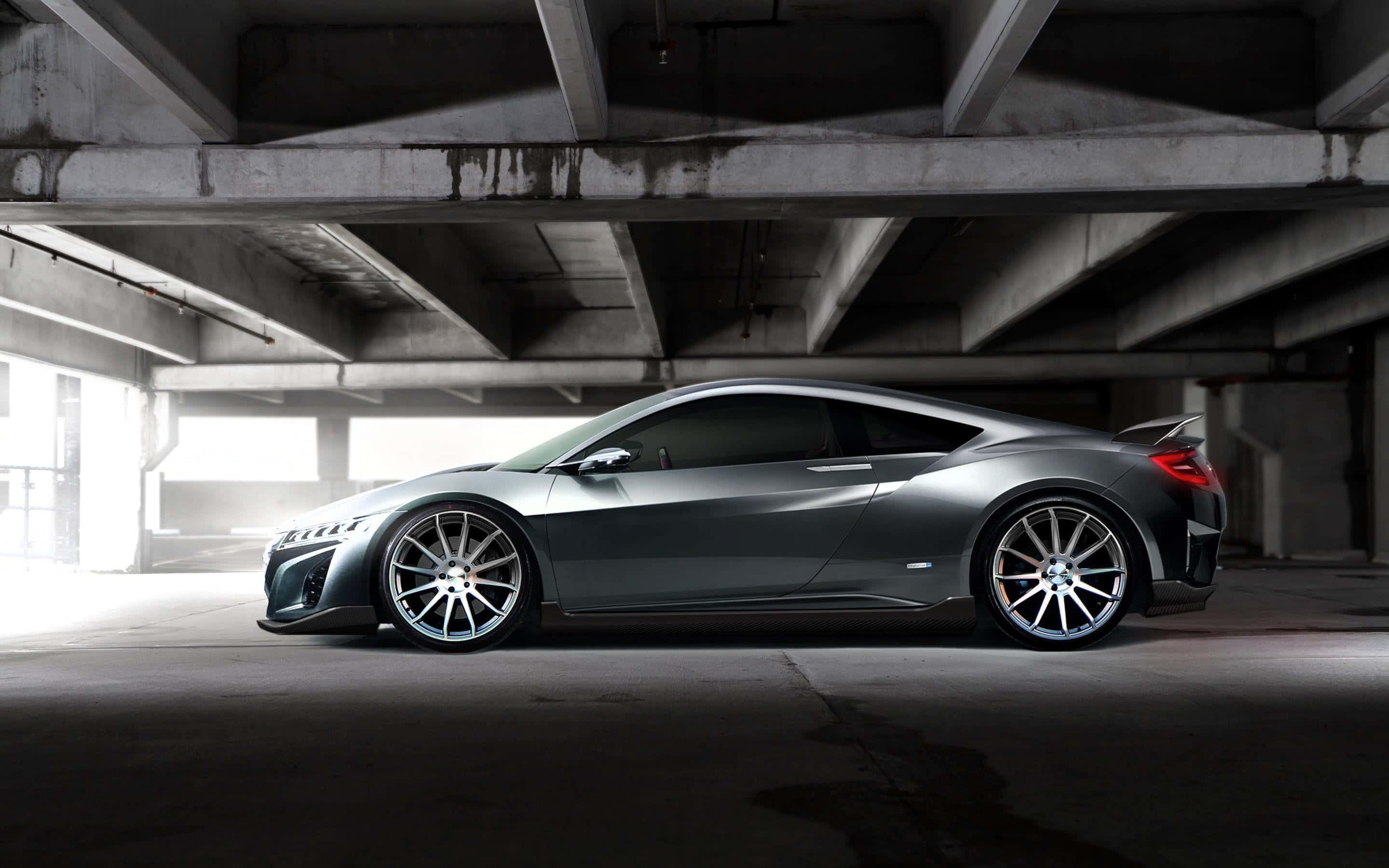 Acura NSX, silver, concrete overpass, 2K Desktop Wallpaper