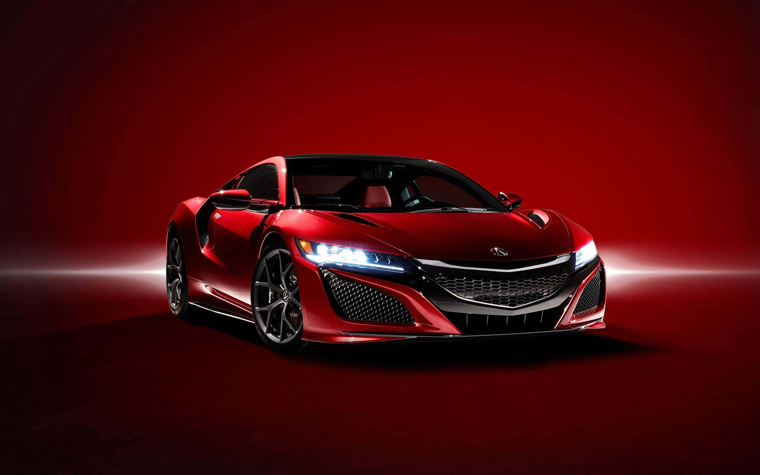 Acura NSX, red sports car, dramatic studio lighting, 2K Desktop Wallpaper