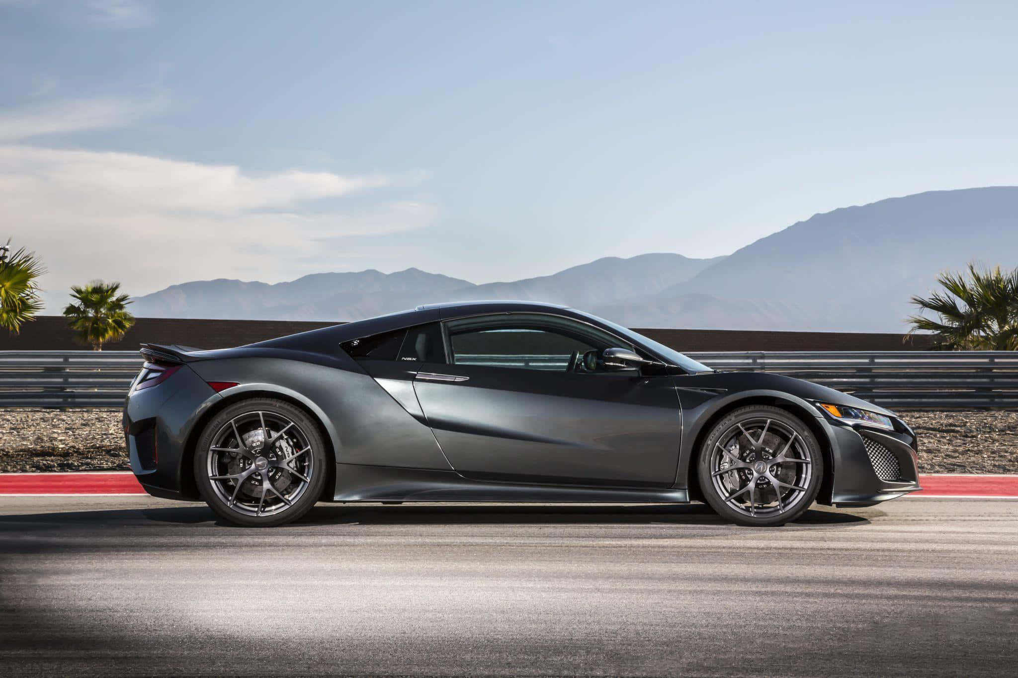 Acura NSX, matte gray, desert racetrack, Full HD Desktop Wallpaper