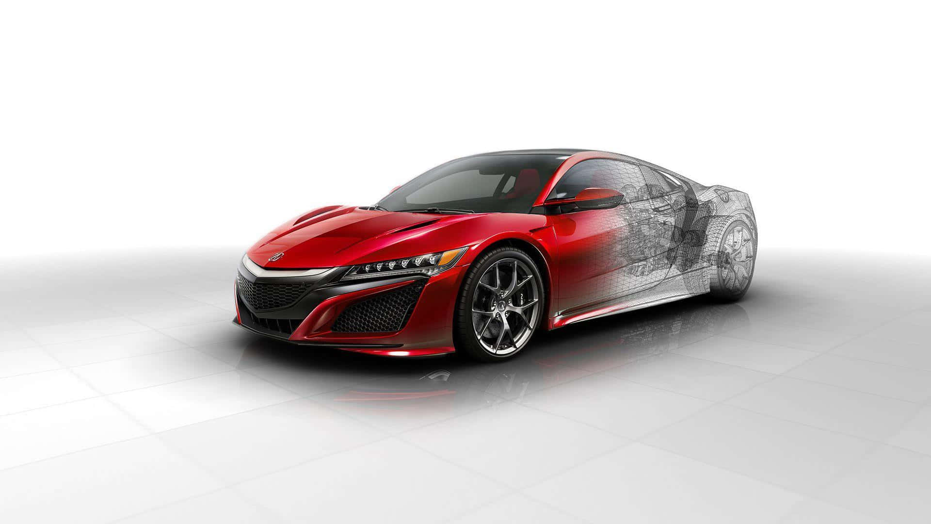 Acura NSX, red, transparent side, Full HD Desktop Wallpaper